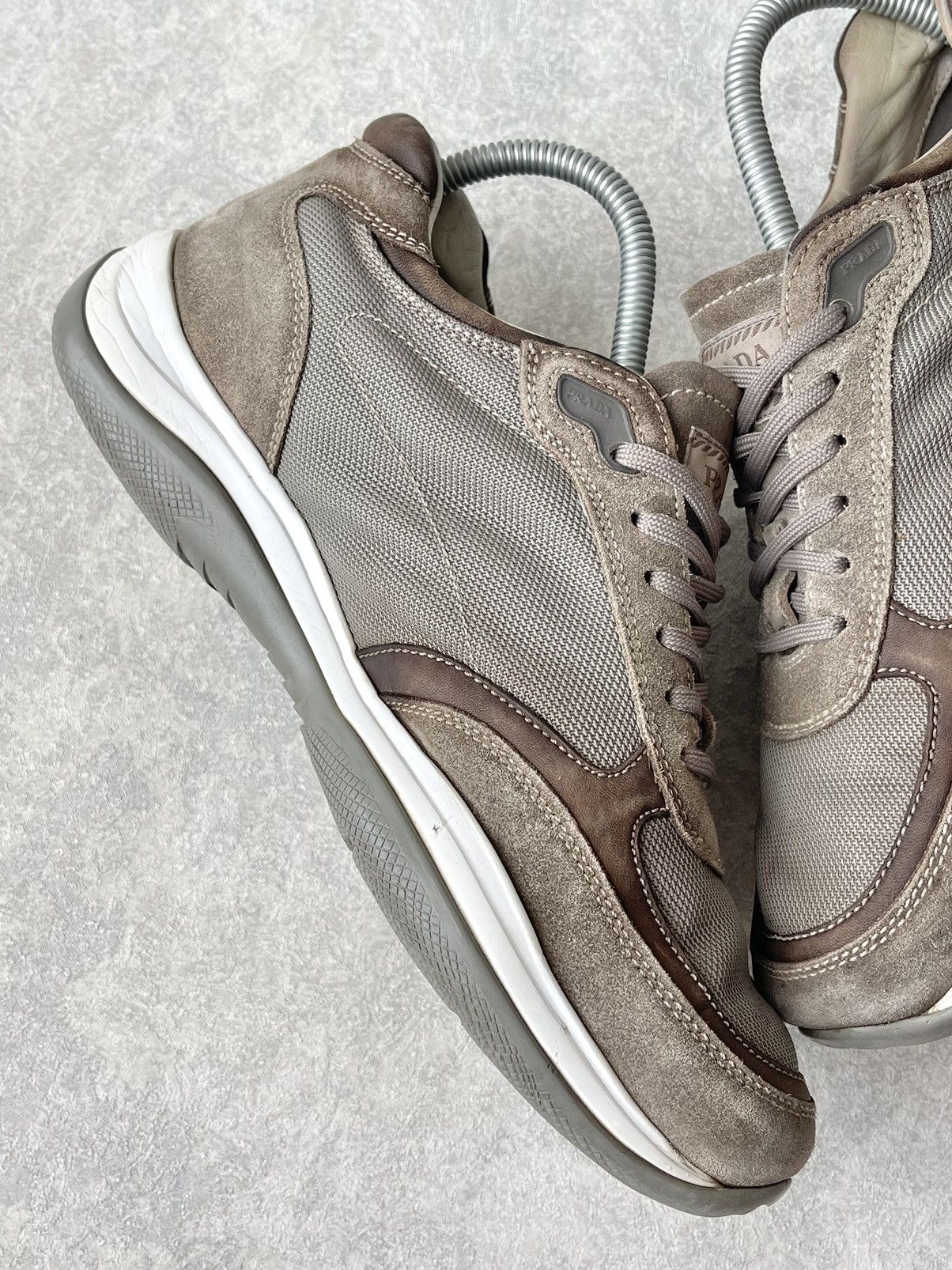 Prada VTG Prada America’s Cup Suede & Mesh Sneakers Grey Archive Size US 8.5 / EU 41-42 - 8 Thumbnail