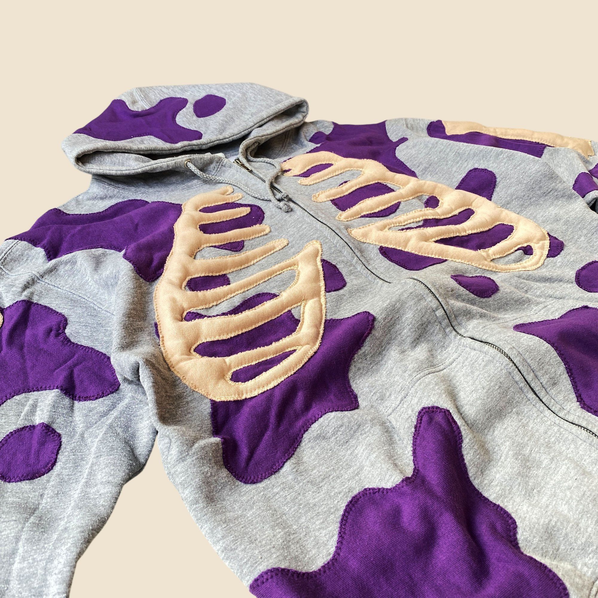 Handmade × Japanese Brand 1 OF 1 REWORKED 3D PUFF SKELETON FLOW ZIPHOODIE SIZE XL Size US XL / EU 56 / 4 - 4 Thumbnail