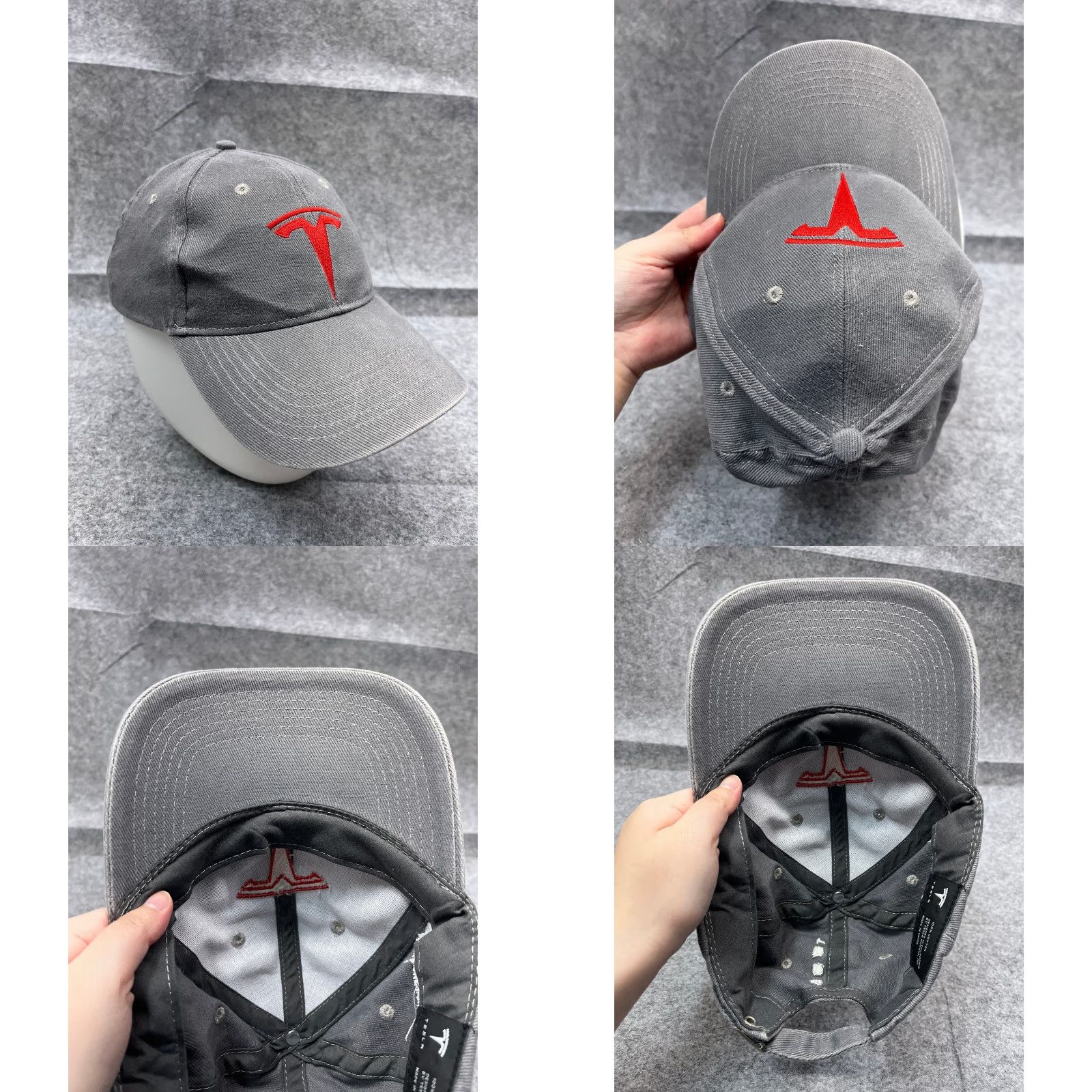 Vintage VINTAGE Tesla Baseball Cap Hat Unisex Adult One Size Gray Cotton Twill Logo Car Outdoors Size ONE SIZE - 8 Thumbnail