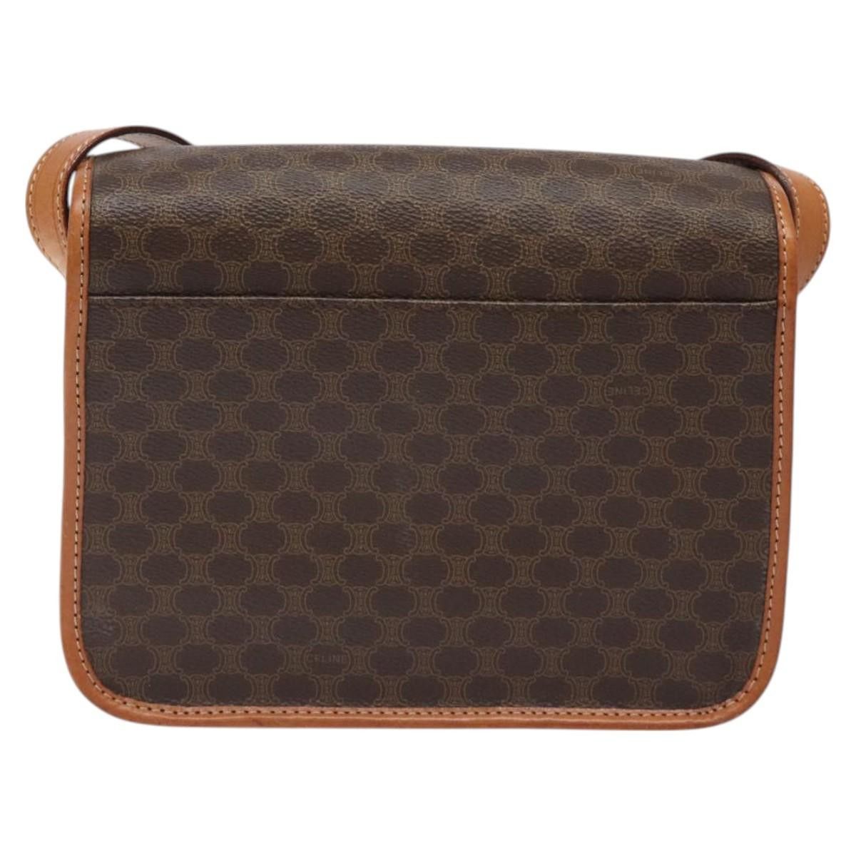 Celine CELINE Macadam Canvas Shoulder Bag Pvc Leather Brown Gold Size ONE SIZE - 3 Thumbnail