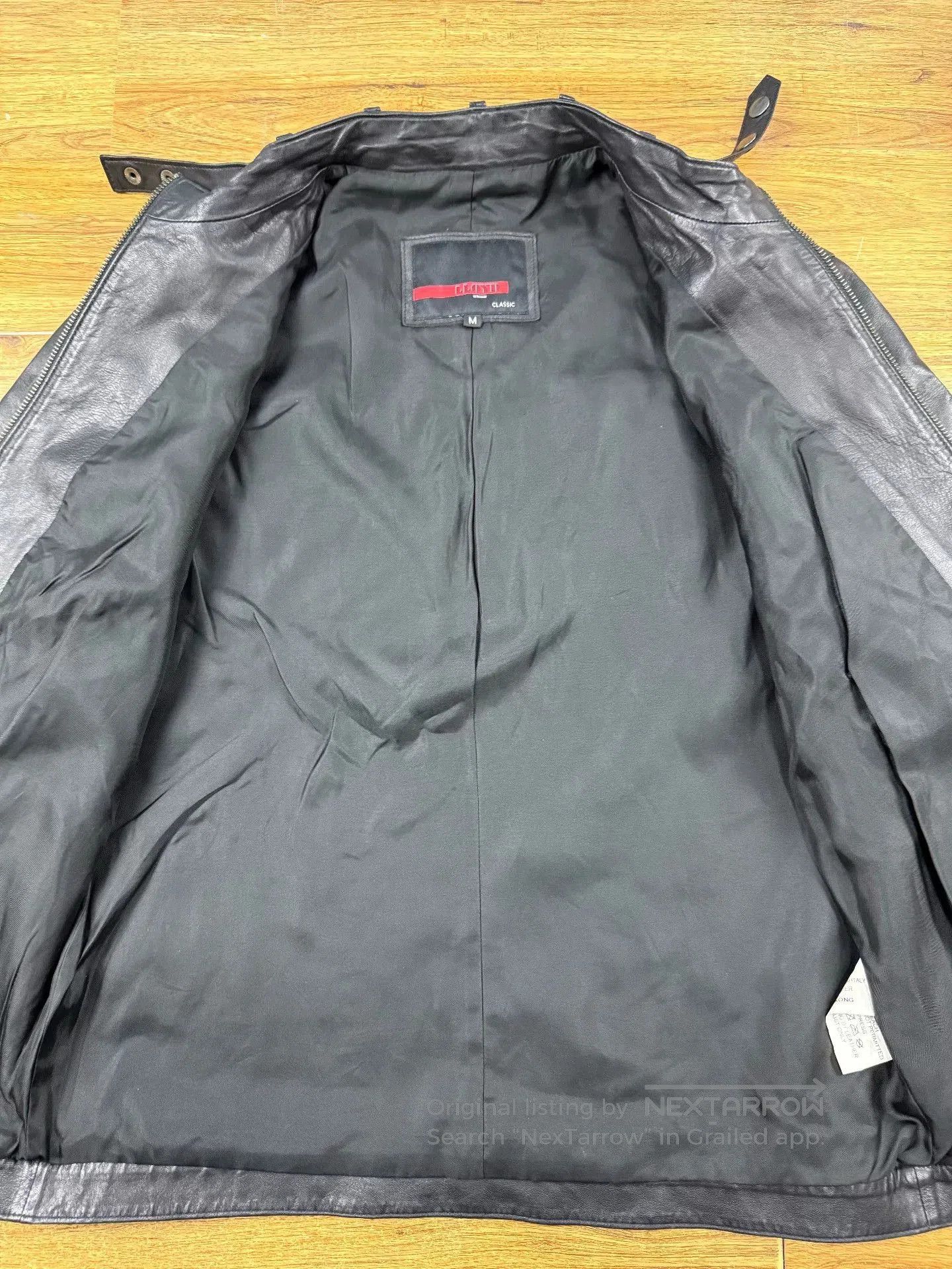LLOYD Men's Black Leather Motorcycle Jacket. Size US M / EU 48-50 / 2 - 3 Thumbnail