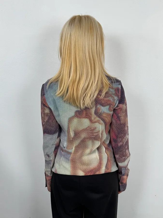 Dolce & Gabbana 2000s Dolce & Gabbana The Birth of Venus Pixel Silk Shirt Size M / US 6-8 / IT 42-44 - 4 Thumbnail