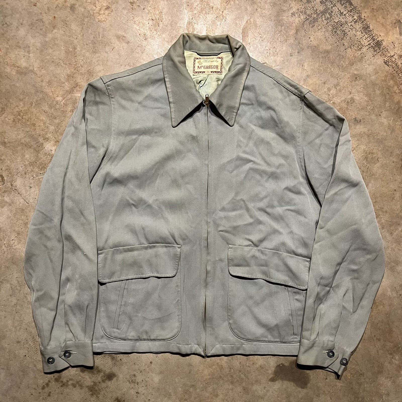 image of Made In USA x Mcgregor Vintage 50S/60S Mcgregor Green Gabardine Jacket, Men's (Size Small)