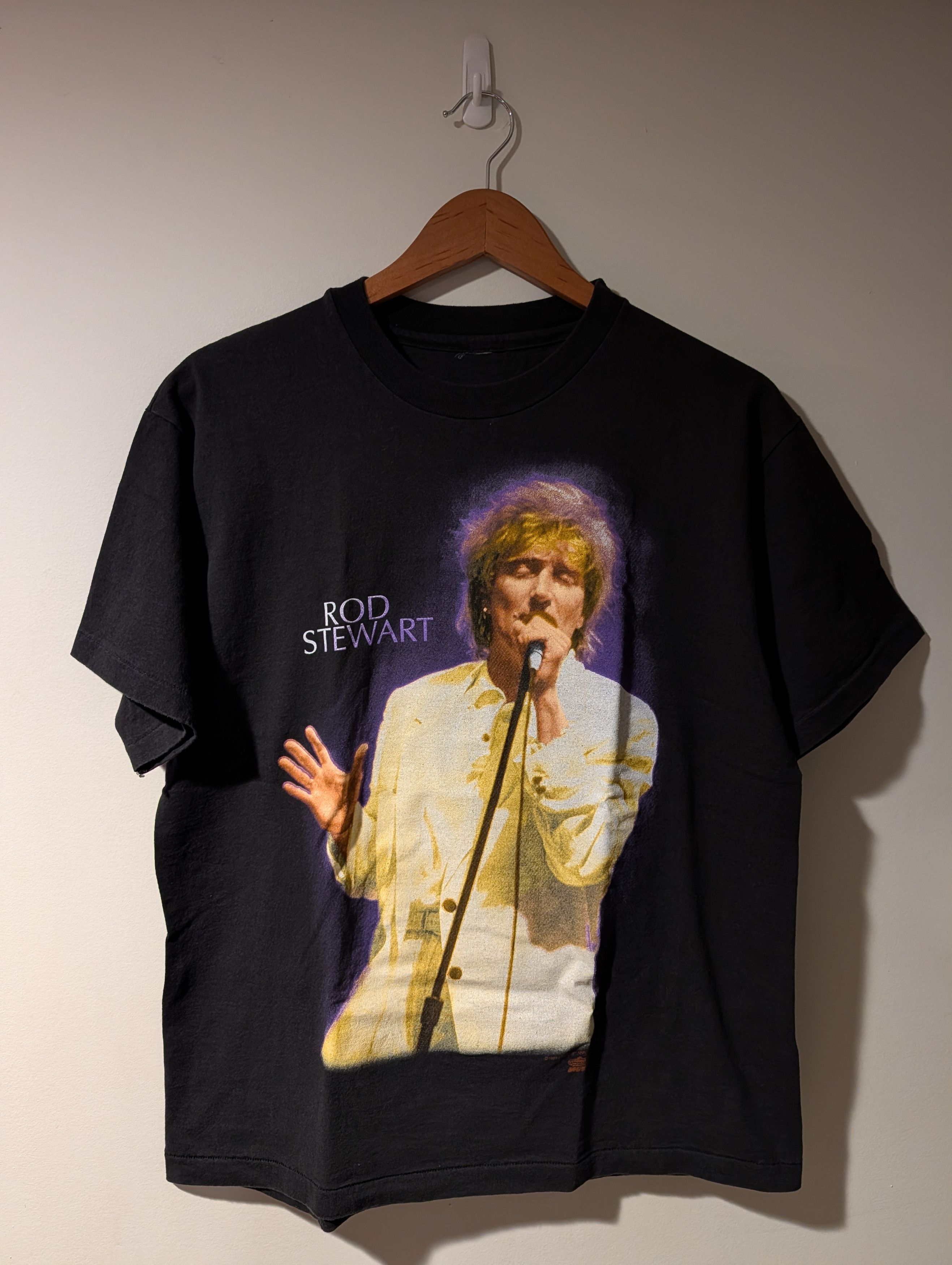 Band Tees Vintage 1993 Rod Stewart A Night To Remember T-Shirt Rock Size US M / EU 48-50 / 2 - 1 Thumbnail