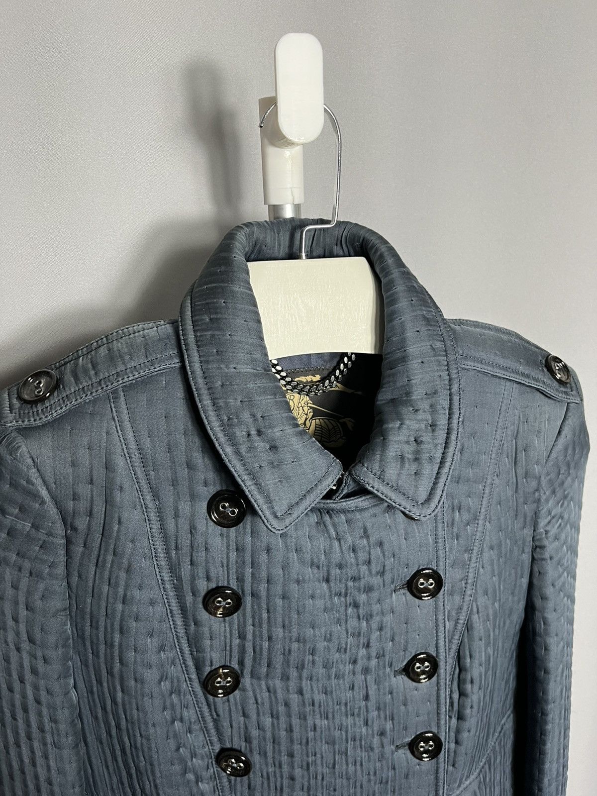 Burberry Burberry blue trench coat in wool and silk jacket button Size M / US 6-8 / IT 42-44 - 2 Thumbnail
