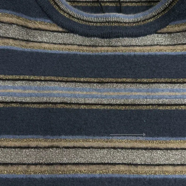 Brunello Cucinelli Brunello Cucinelli Blue striped fine glitter wool sweater Size M / US 6-8 / IT 42-44 - 8 Thumbnail