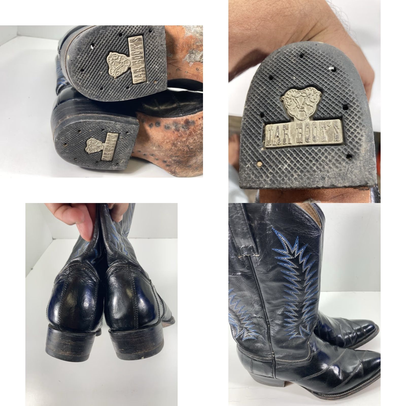 Vintage VINTAGE JAR Boots Western Boot Men Size 8 Black Exotic Leather Eel Skin Mexico Cowboy Rodeo Leather Upper Pull On D Mens Size US 8 / EU 41 - 10 Thumbnail