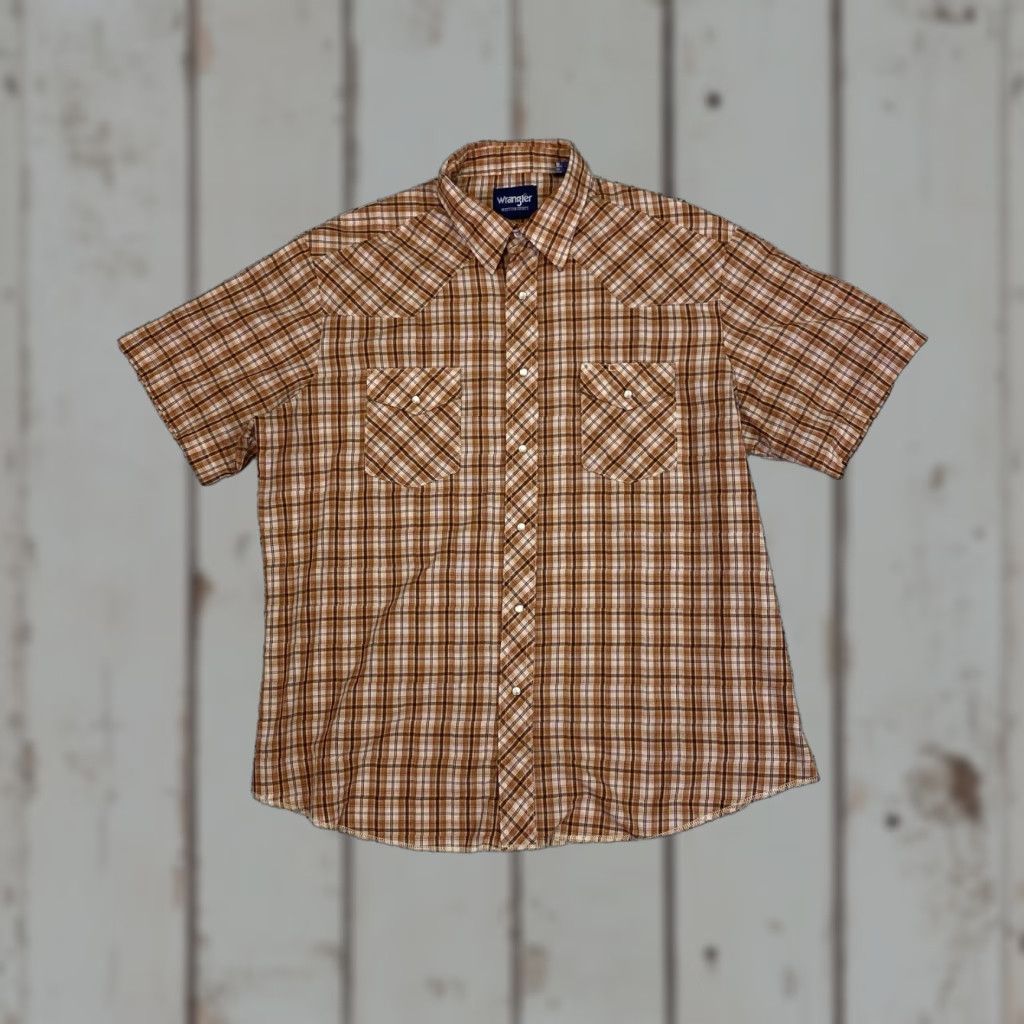 Wrangler VINTAGE Wrangler Shirt Mens XL Orange Plaid Pearl Snaps Western Cowboy Rodeo Shirt (Button-Up) Mens XL Orange Plaid Pearl Snaps Western Cowboy Rodeo Size US XL / EU 56 / 4 - 1 Thumbnail