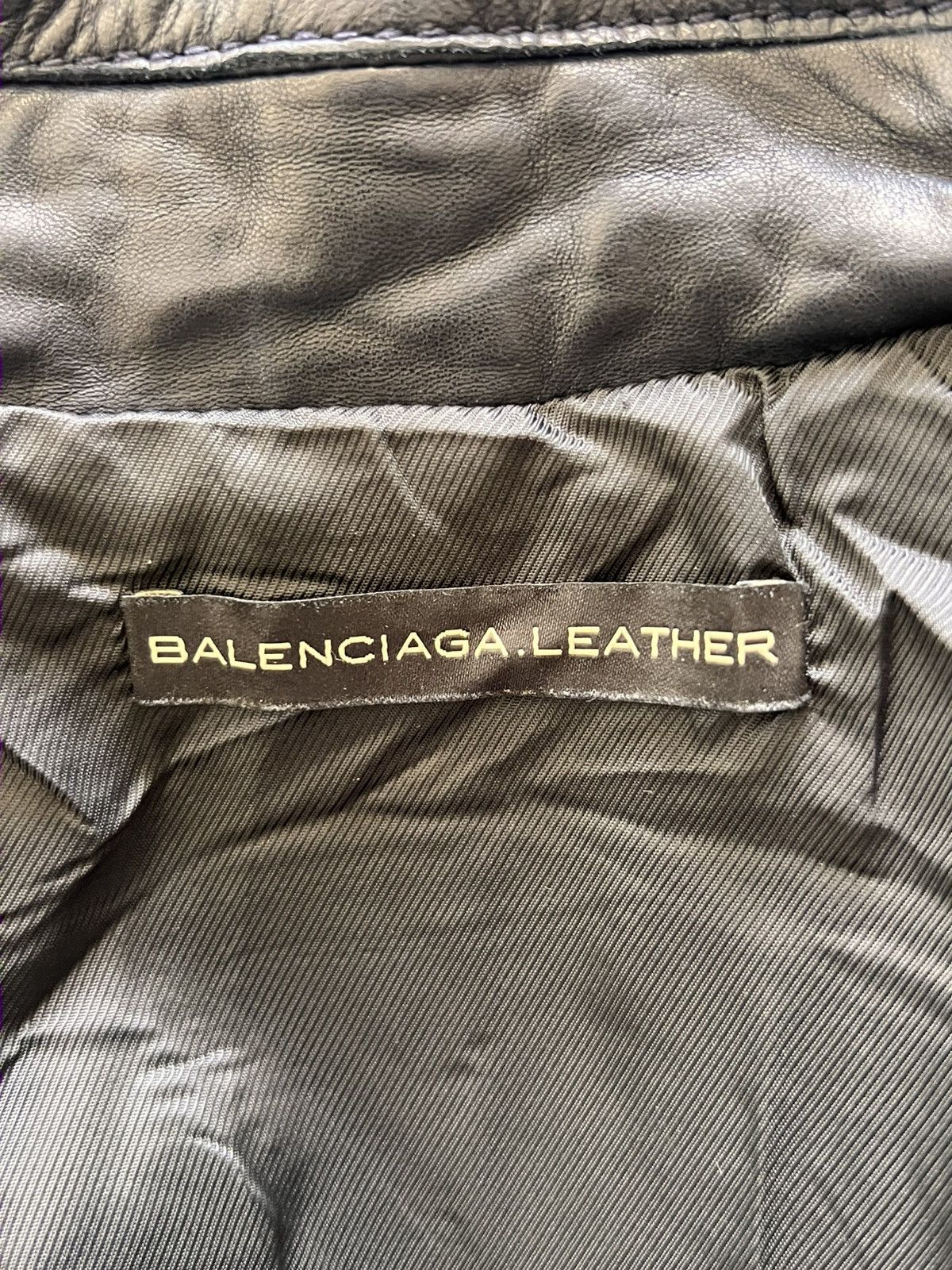 Balenciaga BALENCIAGA NAVY_BLUE MOTO LEATHER JACKET Size XXS / US 00 / IT 34 - 5 Thumbnail