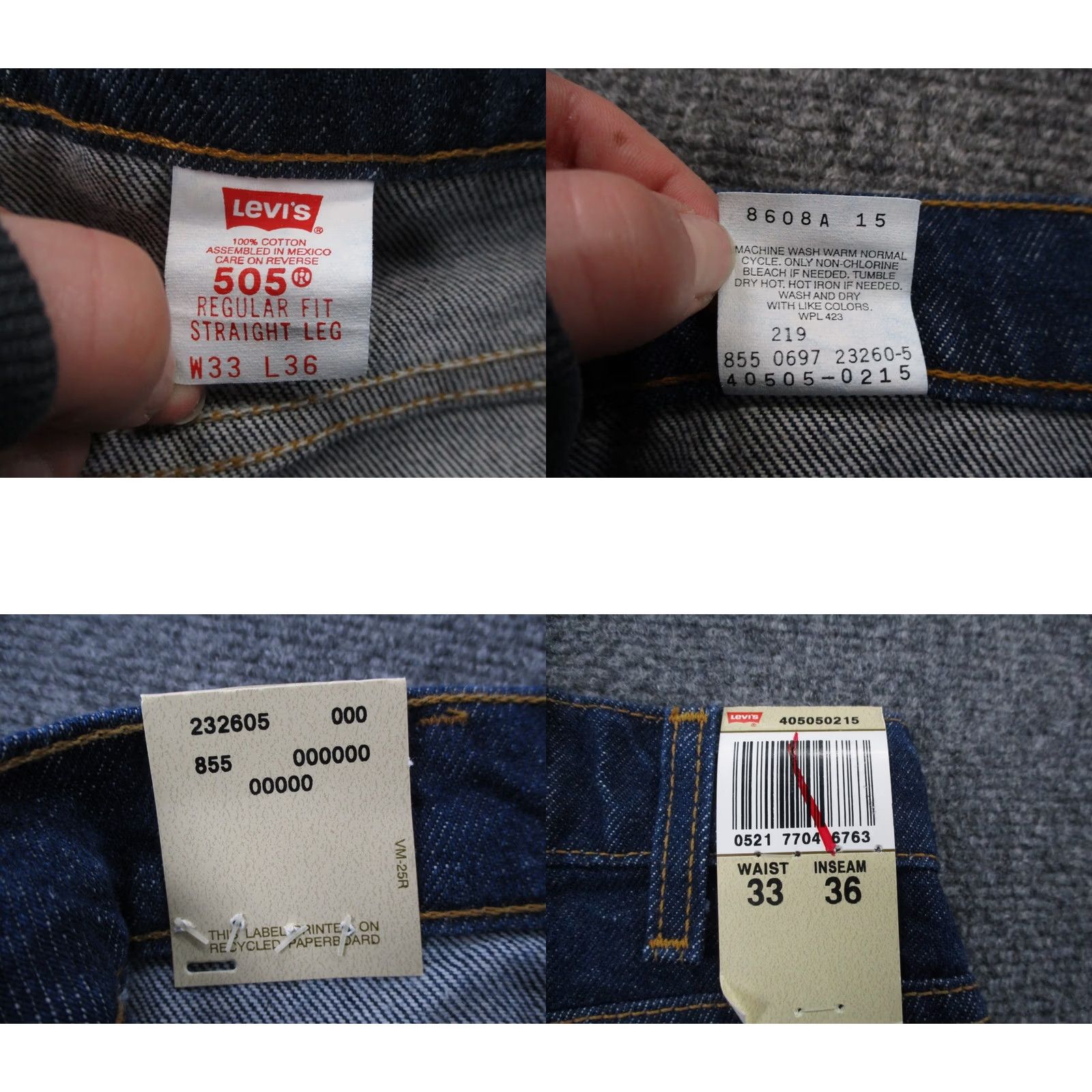 Levi's VINTAGE Levi's Jeans Mens Regular 33 36 Denim Straight 505 Orange Tab 90s Blue Jeans Mens Size US 32 / EU 48 - 8 Thumbnail