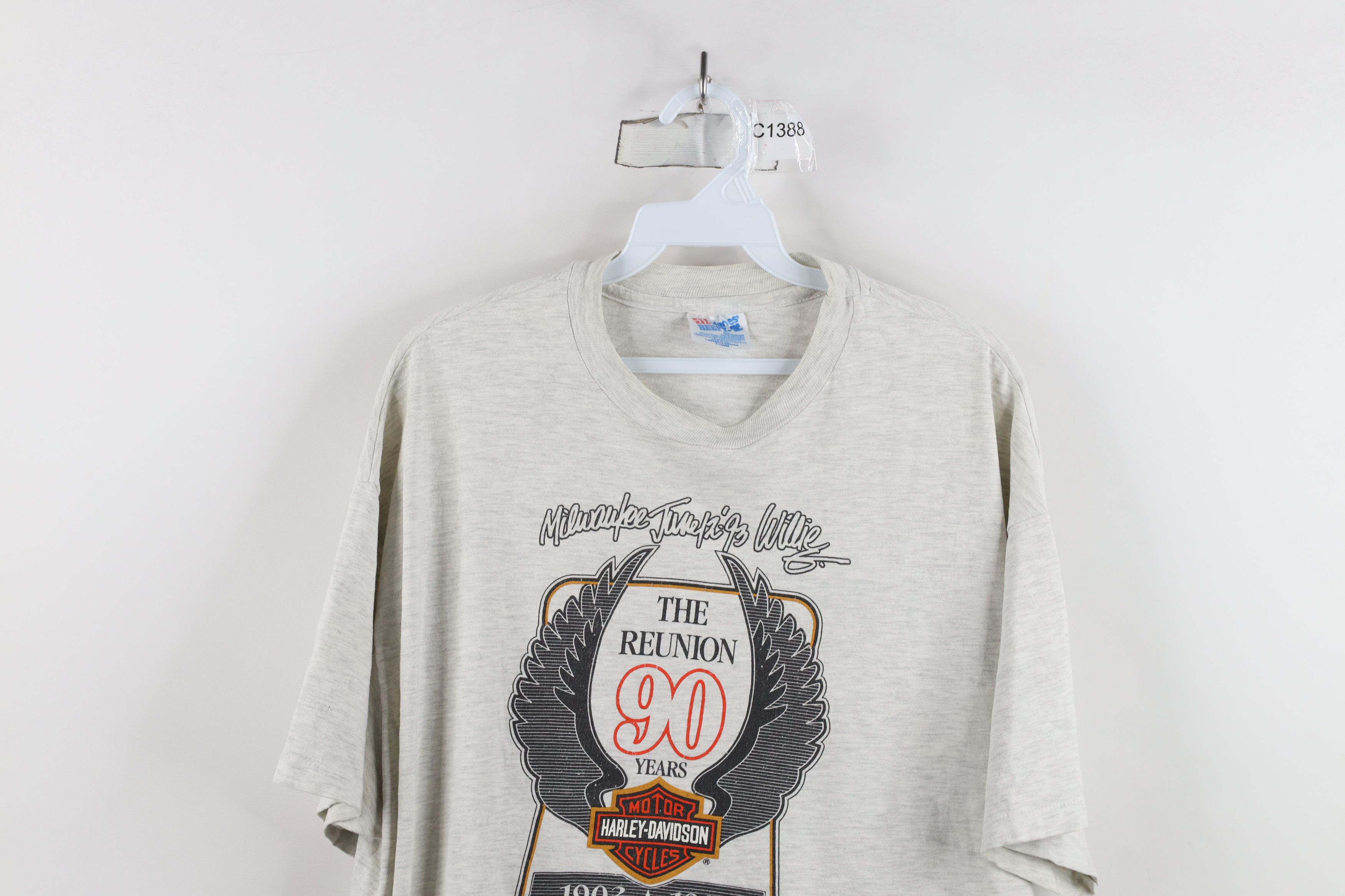 Harley Davidson × Vintage Vintage 90s Harley Davidson Willie Eagle Wings T-Shirt USA Size US XL / EU 56 / 4 - 2 Thumbnail