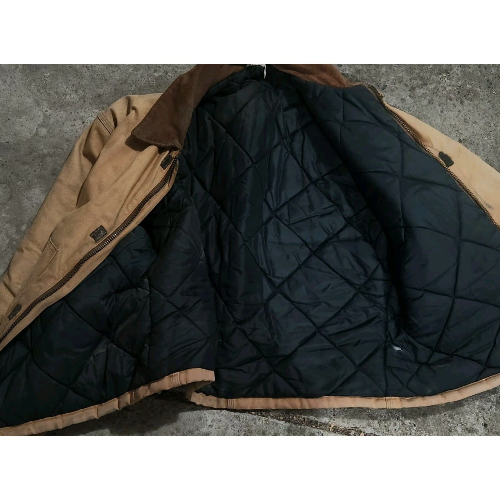 Carhartt VINTAGE Carhartt JQ186 Jacket Mens 48 Brown Canvas Logo Lined Zip Regular 44 Chest USA Hunting Walking Workwear Bomber Shirt Size US M / EU 48-50 / 2 - 2 Thumbnail