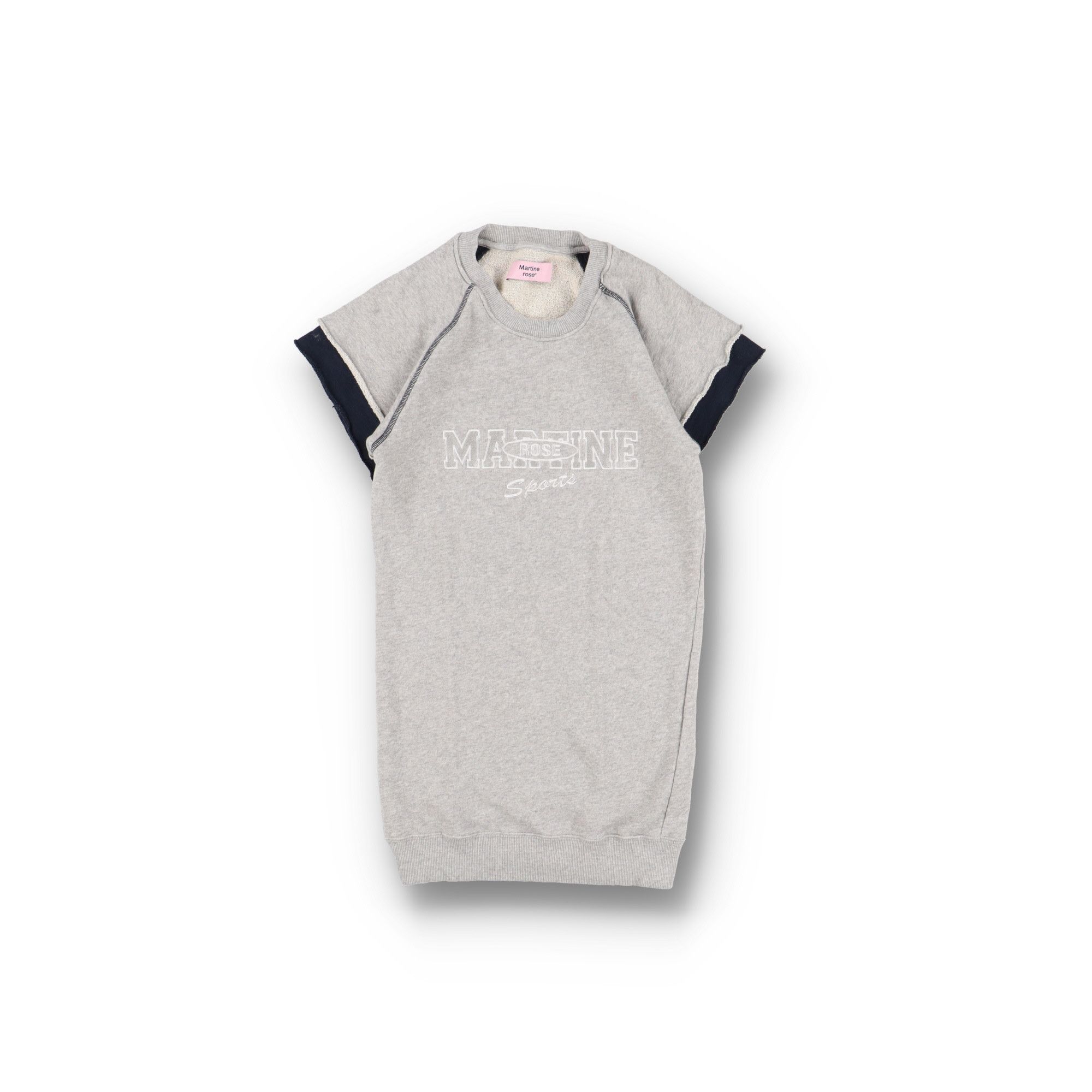 Martine Rose Grey Embroidered Logo Layered Sweatshirt Mini Dress Size XXS / US 00 / IT 34 - 1 Thumbnail