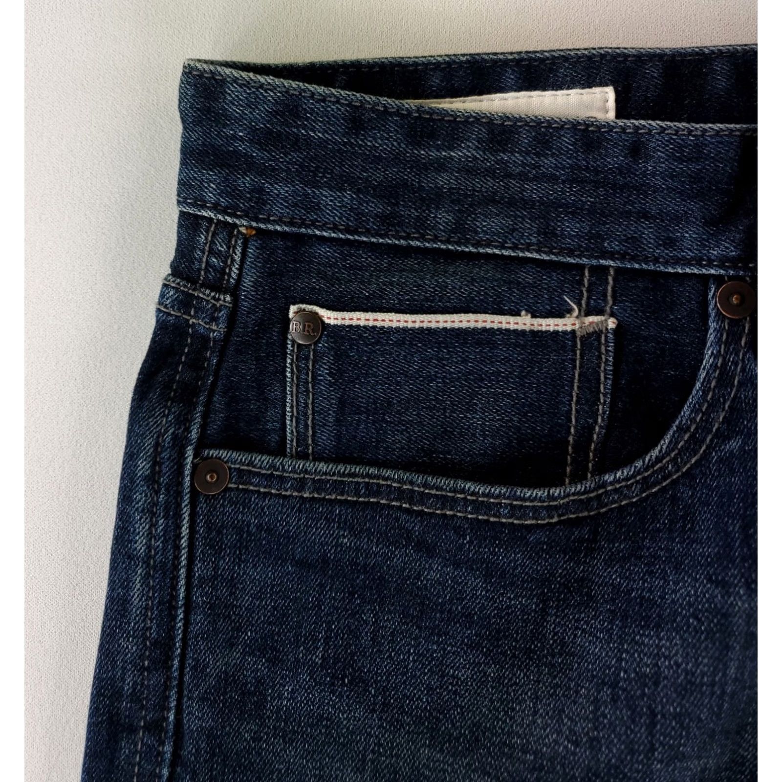 Banana Republic Banana Republic Jeans Selvedge Japanese Kaihara Slim Mens 31x30 32x29.5 Actual Blue Straight Jeans Mens Size US 31 - 2 Thumbnail