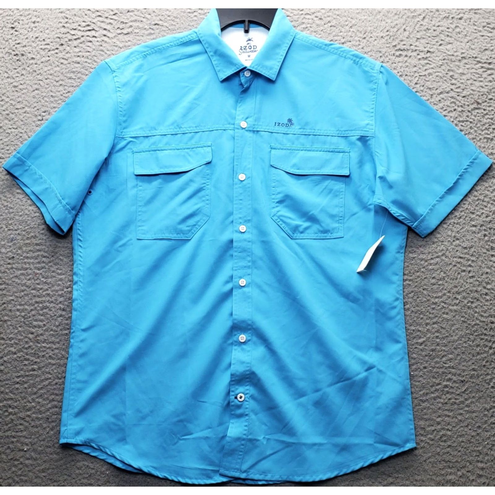 Izod IZOD Saltwater Fishing Shirt Mens M Blue Sunshield Performance Vented Button-Up - Easy Care Size US M / EU 48-50 / 2 - 2 Thumbnail