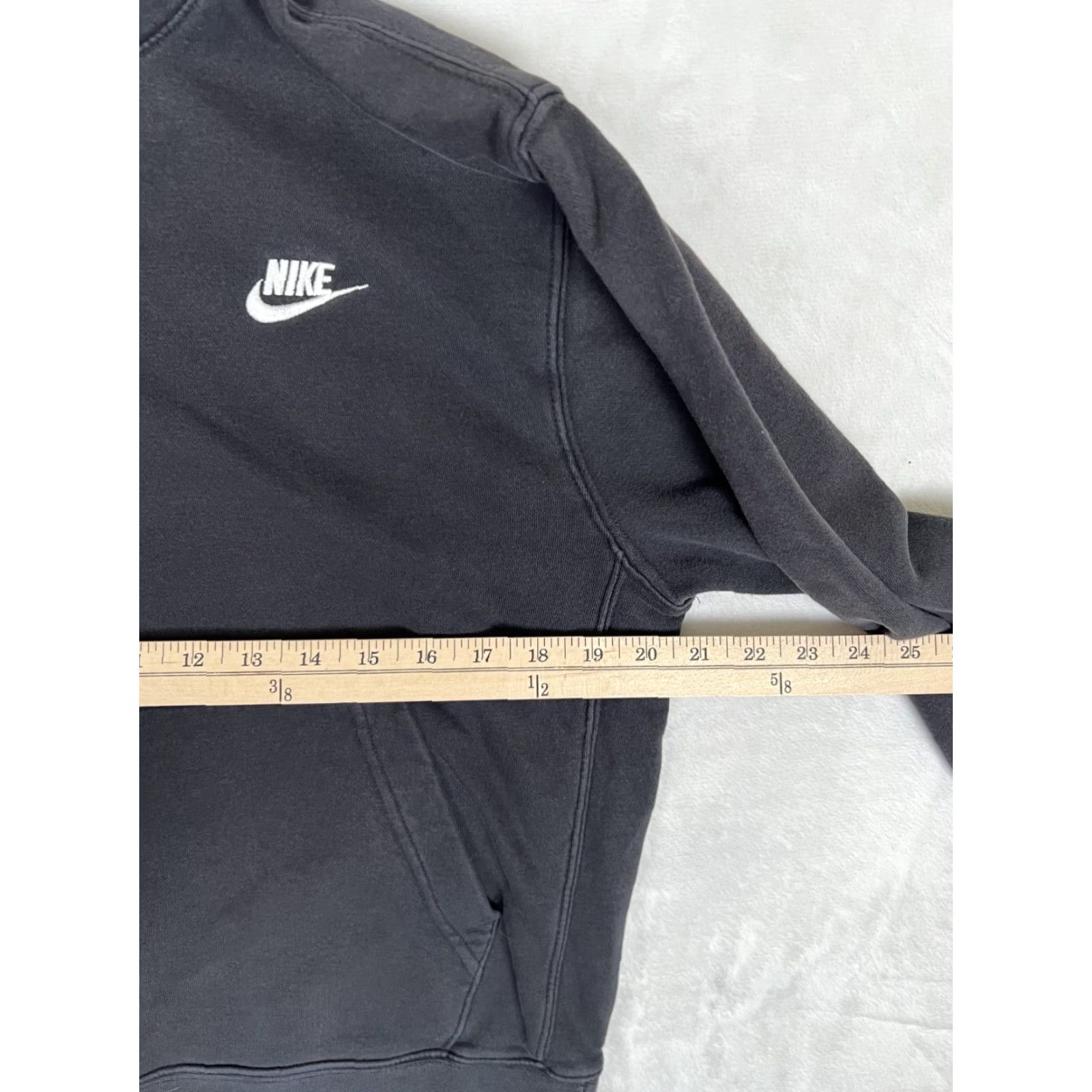 Nike VINTAGE Nike Black Hoodie Sweatshirt Pullover S Long Sleeve Embroidered Swoosh Fade Crew Neck Hooded Pockets 90s Sports Men Size US S / EU 44-46 / 1 - 4 Thumbnail