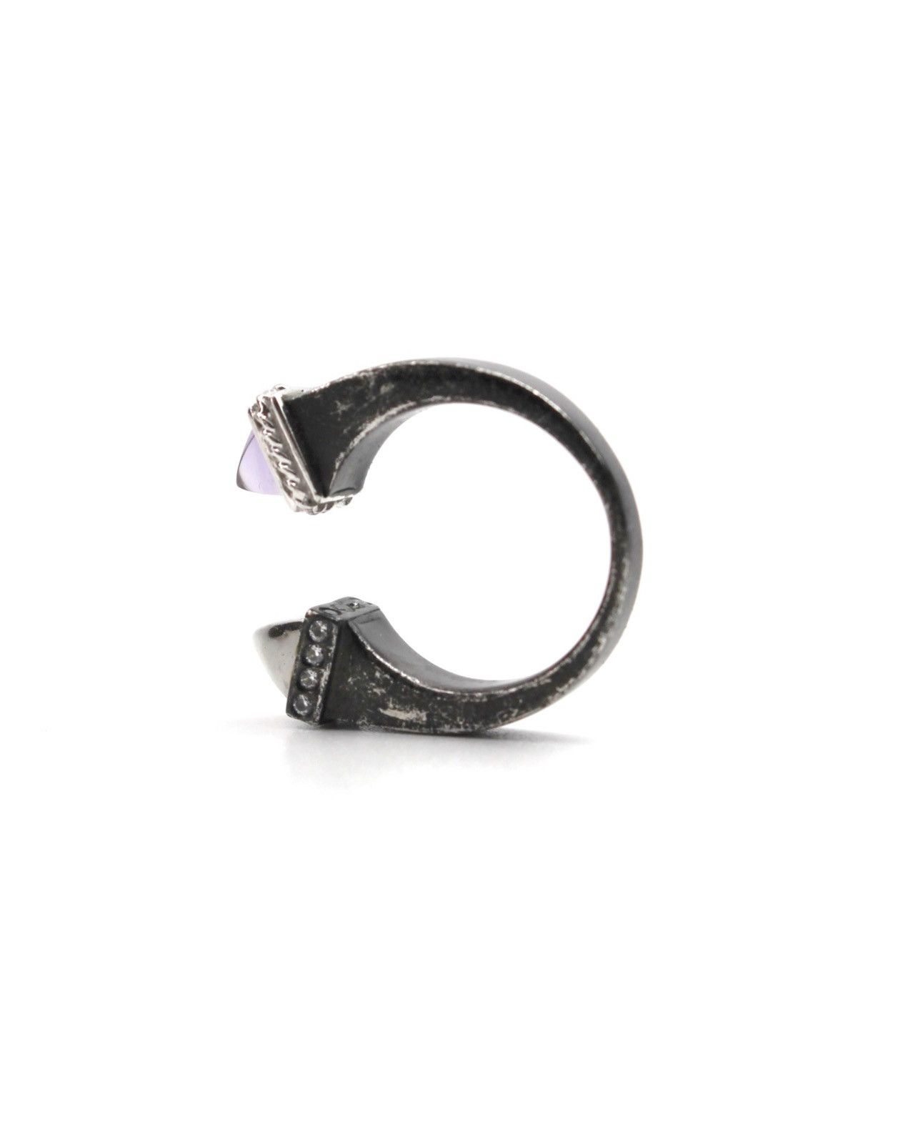 Hysteric Glamour 2000S JAPANESE MADE GOTHIC PURPLE GEM OPEN BAND RING Size ONE SIZE - 3 Thumbnail