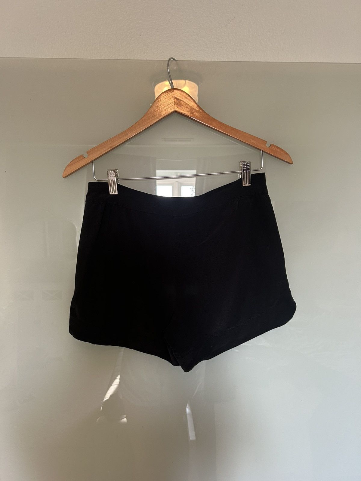 Anine Bing Anine Bing Silk Black Mini Shorts XS Size 26" / US 2 / IT 38 - 2 Thumbnail