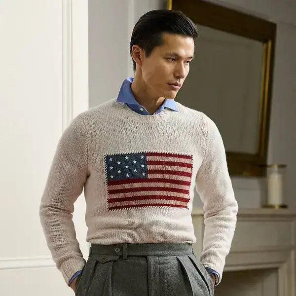 1975USD AMERICANA Flag Cashmere Sweater