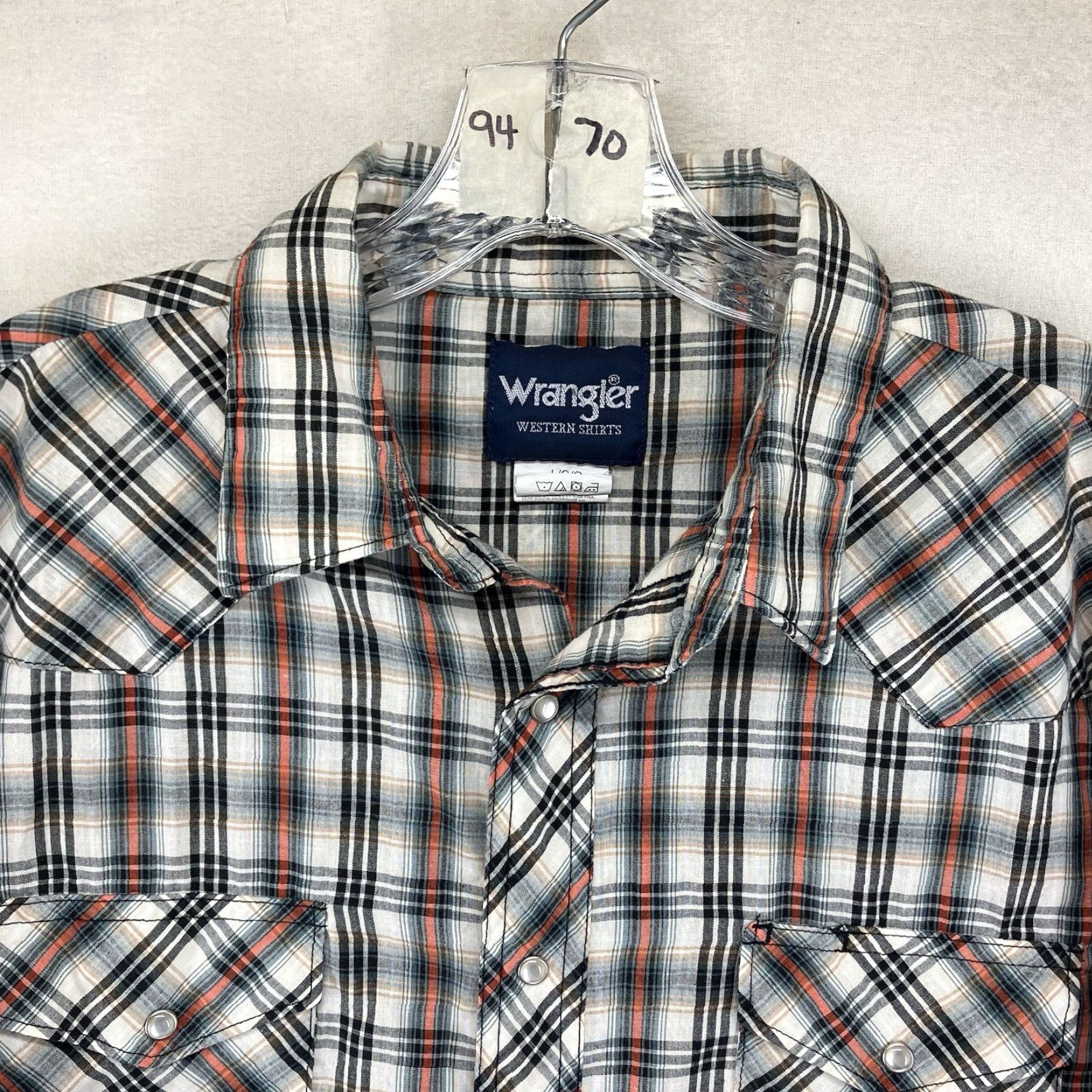 Wrangler Wrangler Shirt Western Pearl Snap Casual Men L Multicolor Plaid 90s Colorful Cowboy Silver Buttons Pockets Breathable Lightweight Cotton Blend Regular Size US L / EU 52-54 / 3 - 4 Thumbnail