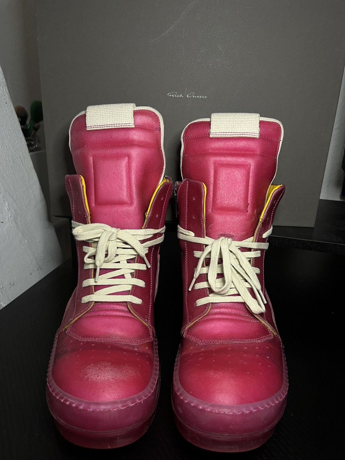 Rick Owens Rick Owens Geobasket Sneaker High Hot Pink Clear Size US 11 / IT 41 - 2 Thumbnail