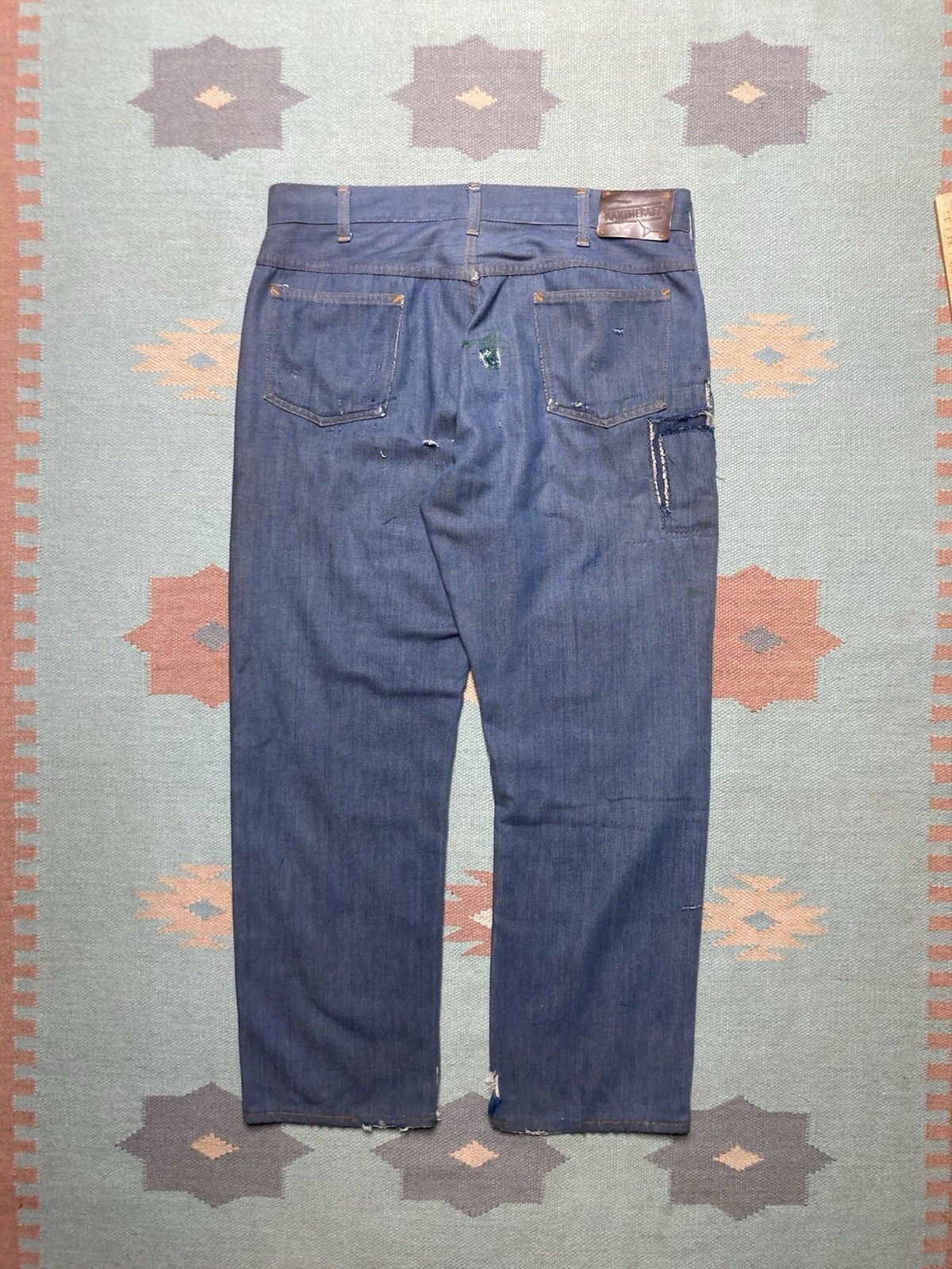 Vintage 1960s Ranchcraft jeans Penneys farm repair distressed 35x29 Size US 35 - 8 Thumbnail