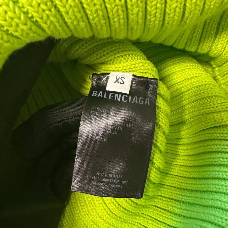 Balenciaga Balenciaga Green Logo Printed High Neck Loose Fit Long Sle Size XS / US 0-2 / IT 36-38 - 4 Thumbnail