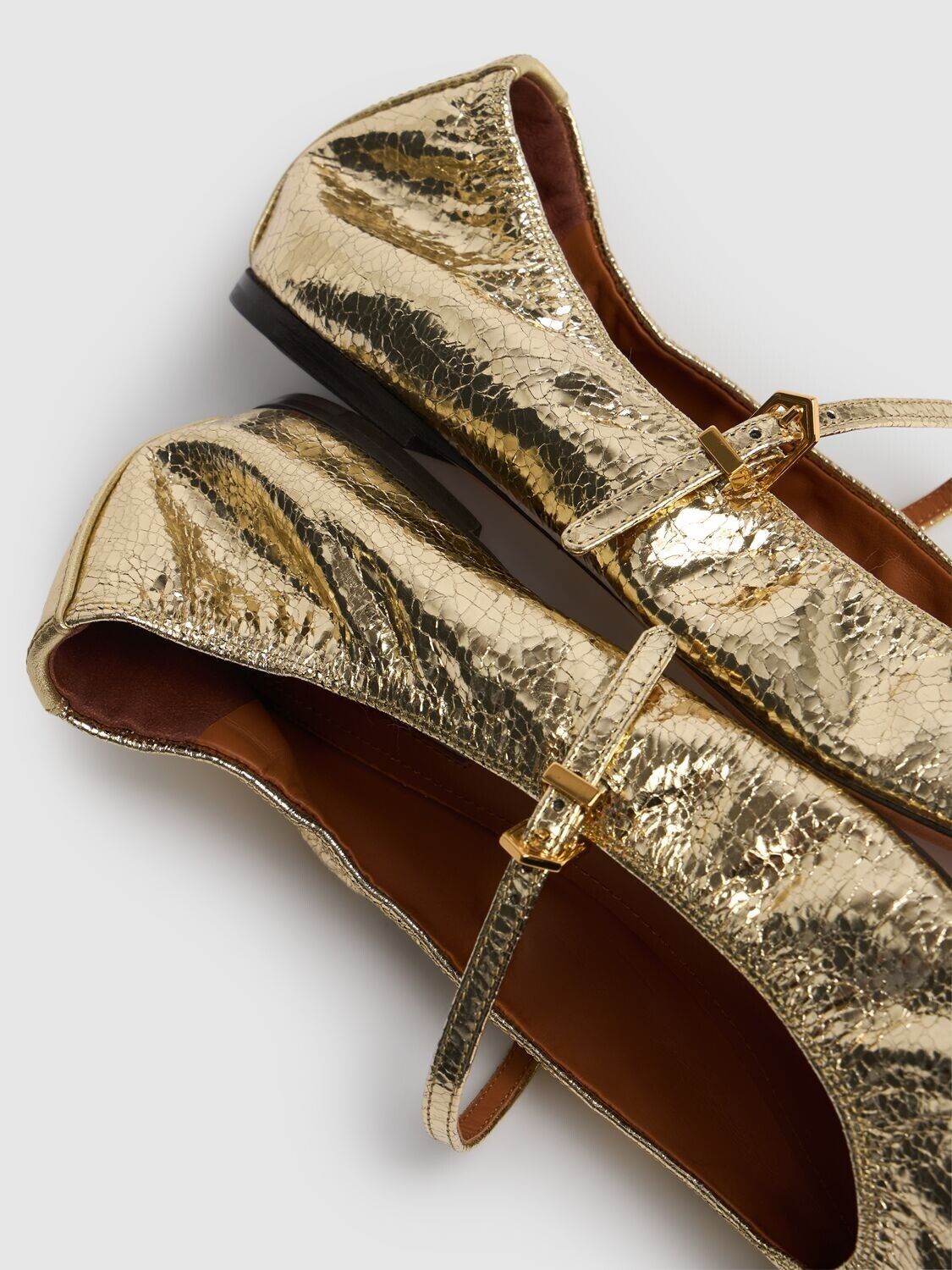 Lanvin LANVIN Mary Jane $790 Gold Crackled Leather Authentic Size US 5 / IT 35 - 3 Thumbnail