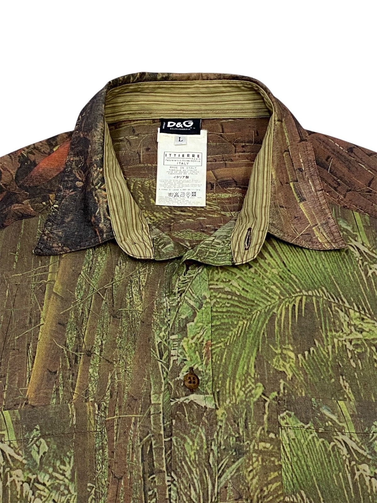 Vintage 90s D&G Safari Print Paper Thin Button Ups Shirt