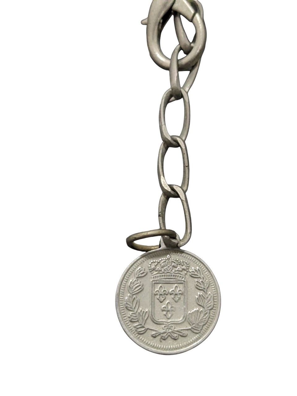 Other SILVER-TONE CHAIN NECKLACE & BLACK LEATHER FRANCE MEDAL Size ONE SIZE - 5 Thumbnail