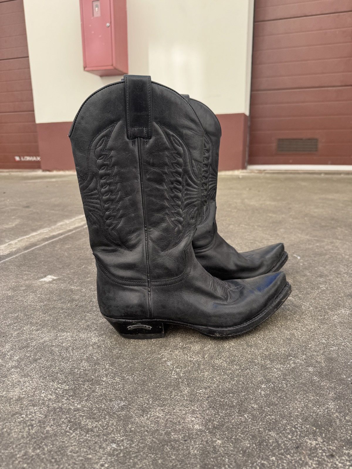 Sendra Sendra Handcrafted Black Leather Snip-Toe Western Boots Size US 10 / IT 40 - 7 Thumbnail