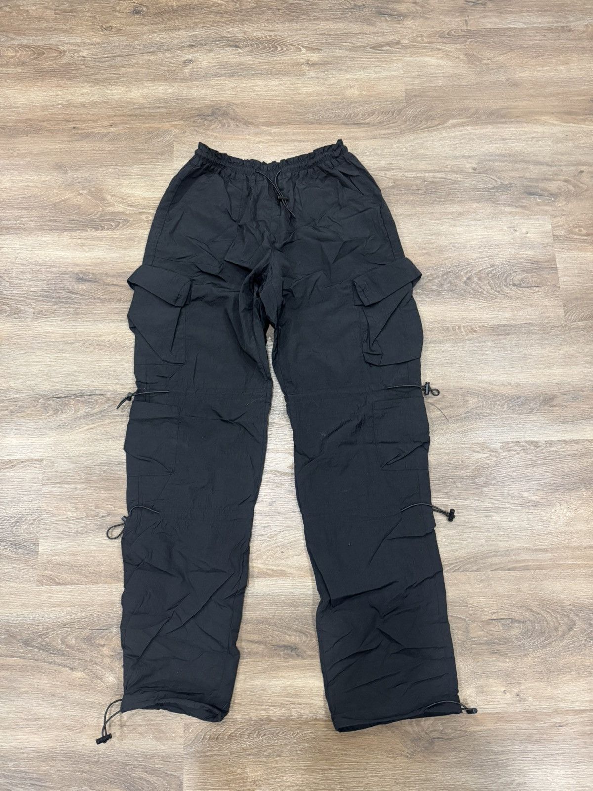Hi Tec Black Techwear Cargo Pants w/ Adjustable Drawstrings Size US 30 / EU 46 - 1 Thumbnail