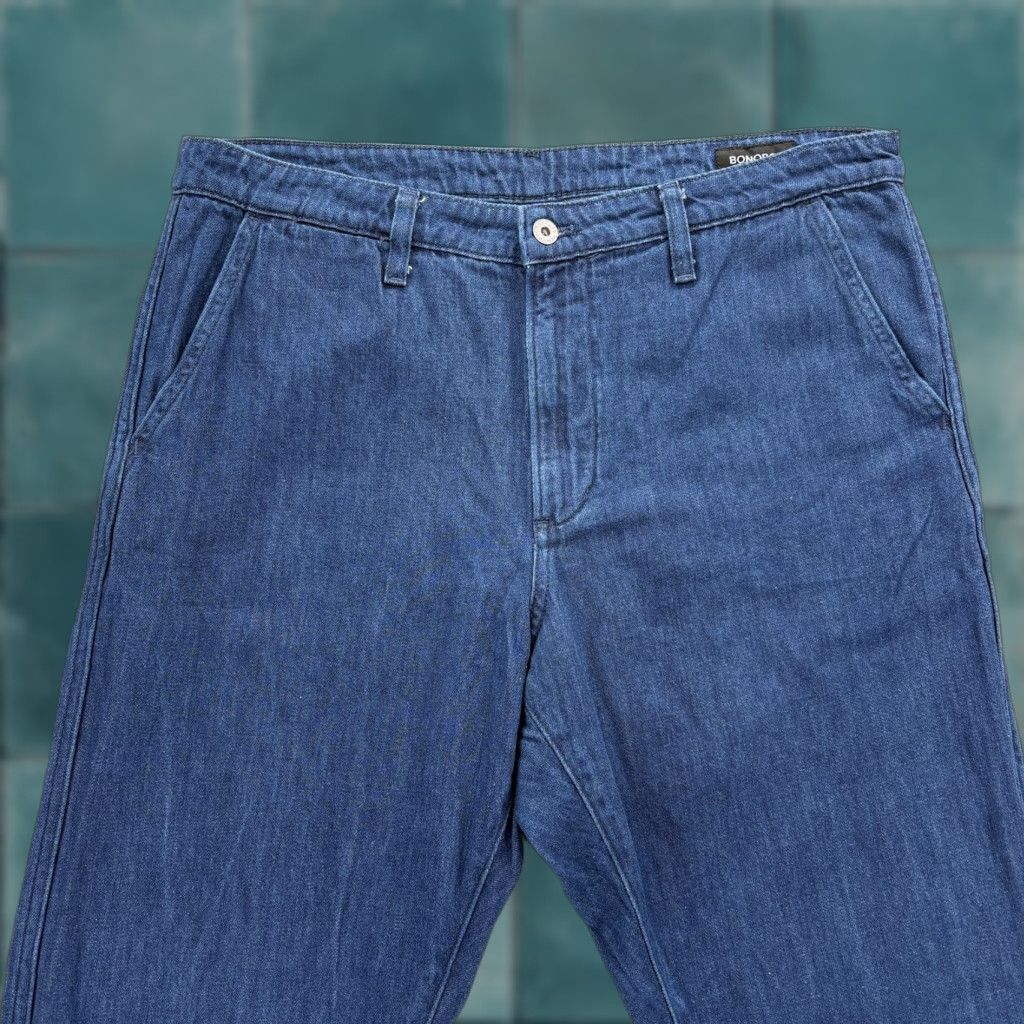 Bonobos Bonobos Pants Mens 35x30 Blue Denim Chino Cotton Hemp Casual Tapered Leg Size US 35 - 1 Thumbnail