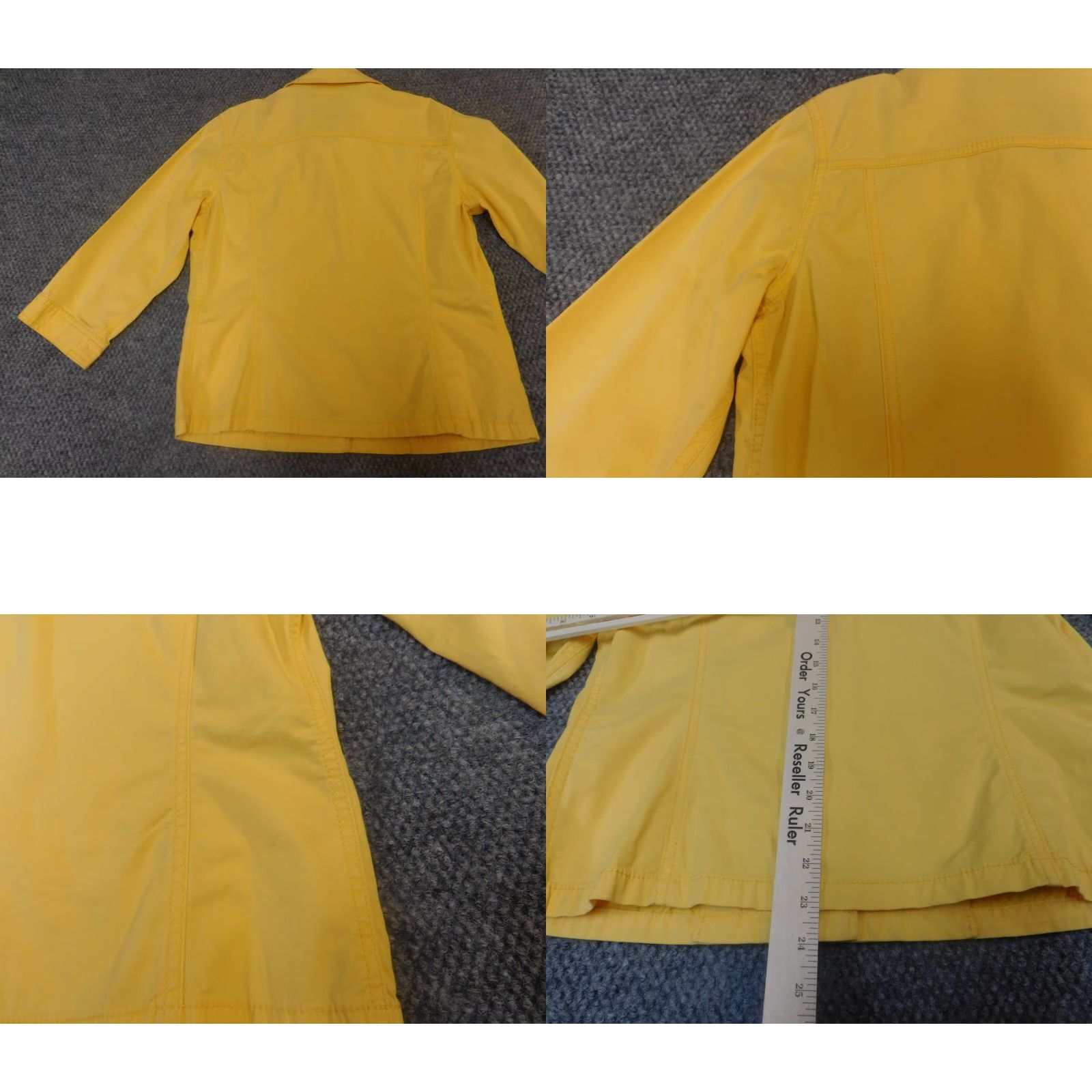 Vintage Chico's Jacket Womens 0 Yellow Button Zip Casual Knit Cotton Blend Size XS / US 0-2 / IT 36-38 - 8 Thumbnail