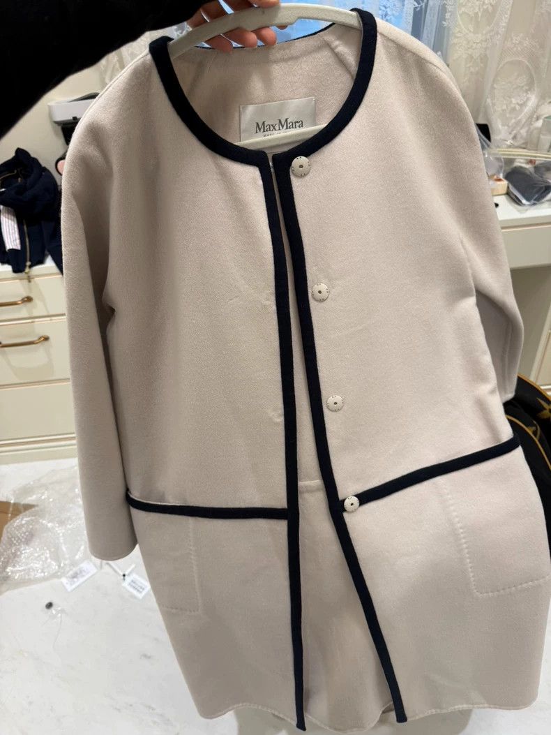Max Mara Max Mara White wool coat Size S / US 4 / IT 40 - 1 Thumbnail