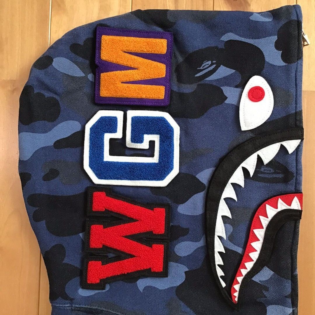 Bape BAPE DETACHABLE Shark Full Zip Hoodie Blue camo Size US M / EU 48-50 / 2 - 5 Thumbnail