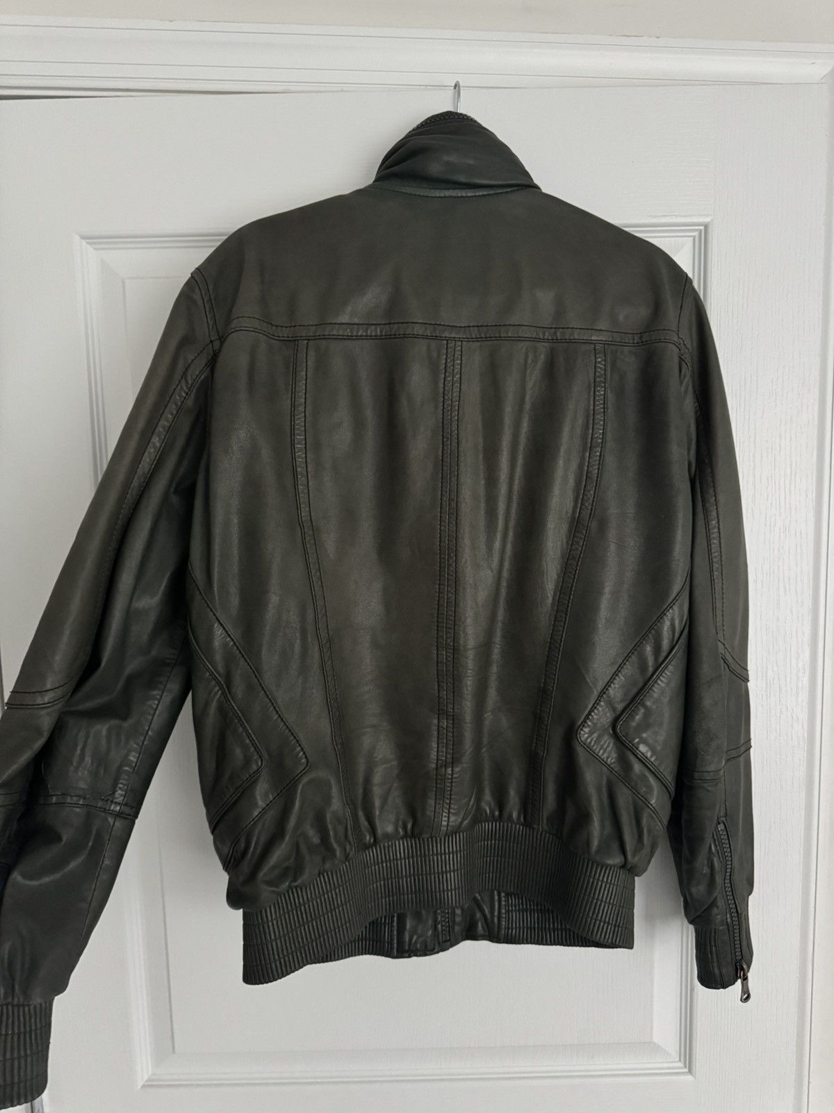 Dolce & Gabbana Dolce Gabbana Vintage Zip Leather Jacket Lambskin Green Sz50 Size US M / EU 48-50 / 2 - 4 Thumbnail