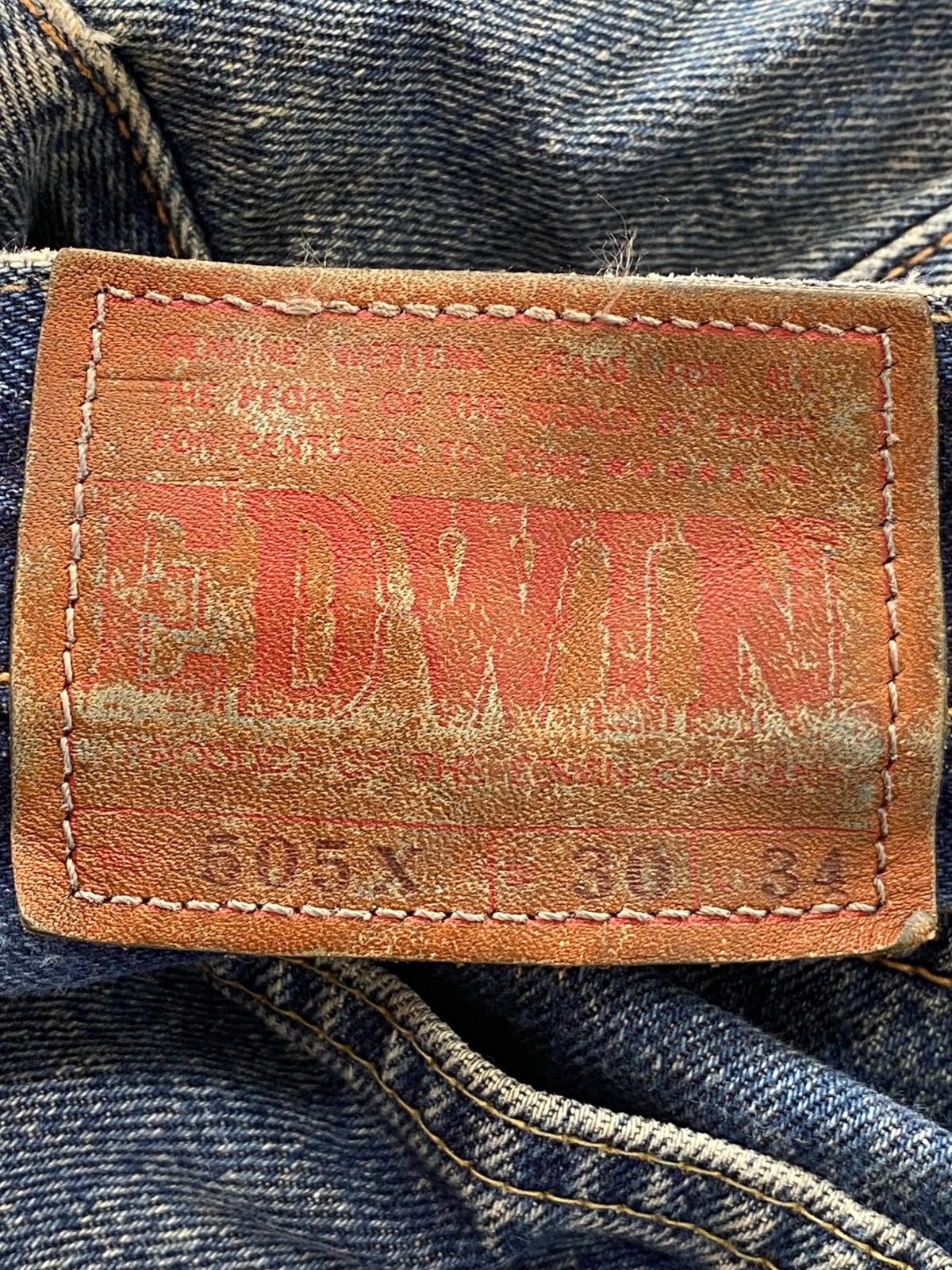 Edwin Edwin 505 Blue Wash Ripped Style Straight Leg Jeans Size US 30 / EU 46 - 10 Thumbnail