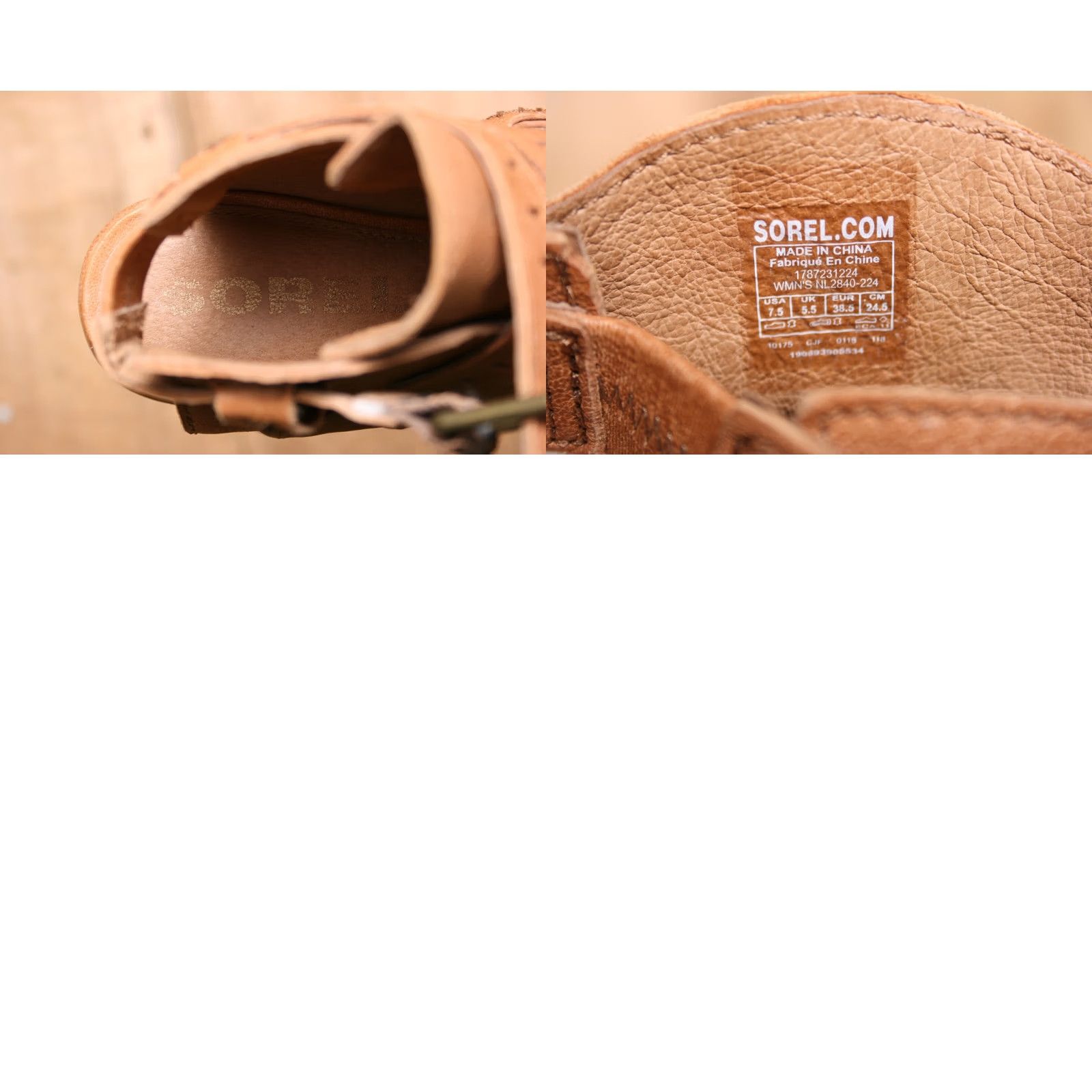 SOREL SOREL Nadia Camel Brown Leather 3" Stacked Heel Buckle Strap Sandals Sz 7.5 Womens Sandal Strappy Leather Heel 3" Brown 7.5 Size US 8 / IT 38 - 8 Thumbnail