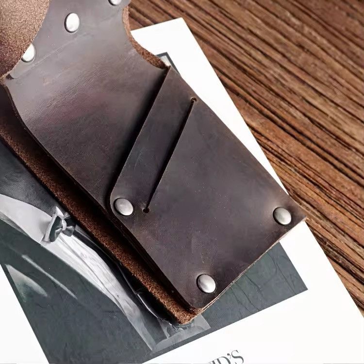Leather Handmade Real Genuine Leather Brow Wallet Size ONE SIZE - 4 Thumbnail