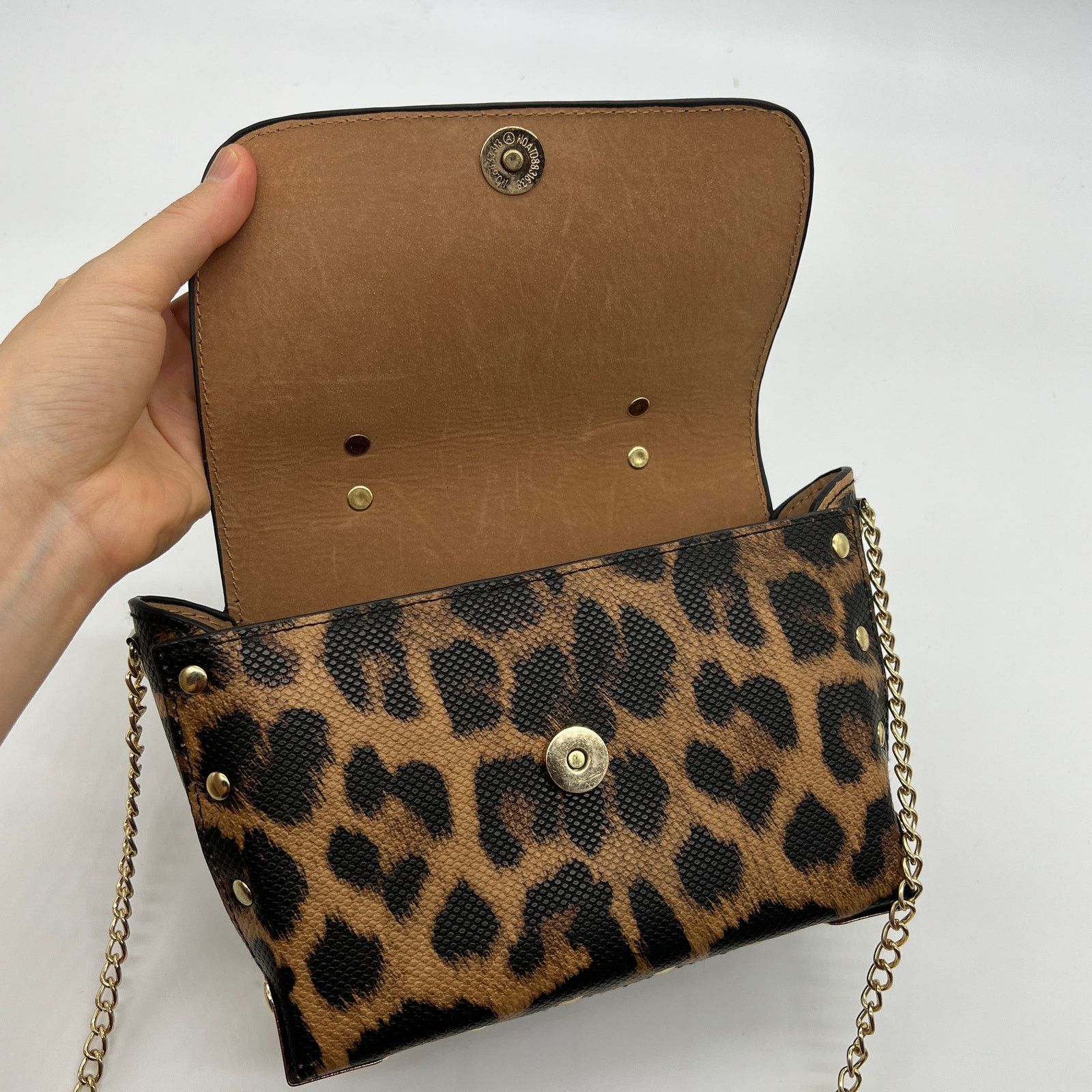 Other Womens Crossbody Bag Brown Leopard Chain Strap Small Purse Size ONE SIZE - 4 Thumbnail