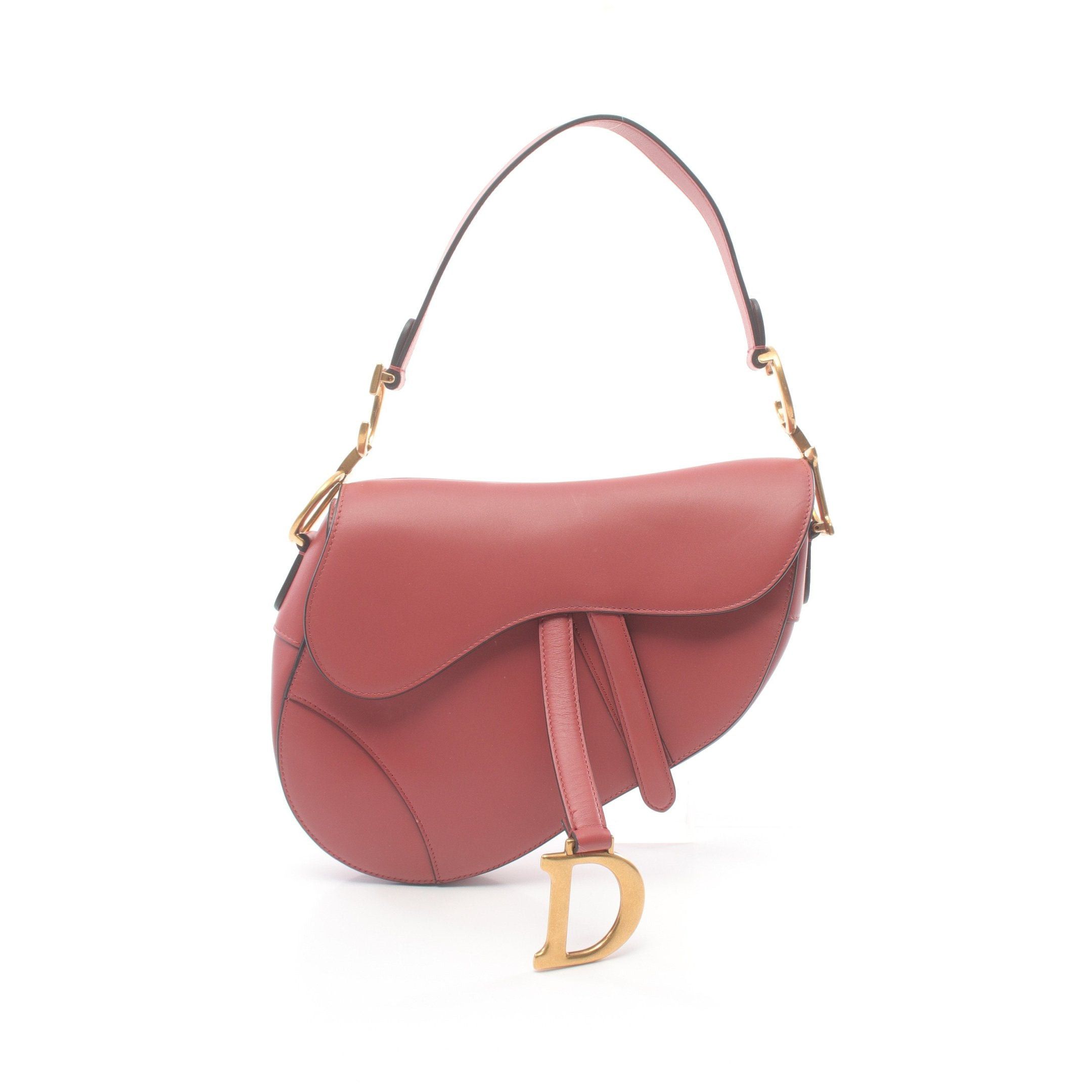 Dior Dior Saddle Bag Handbag Leather Pink Red Size ONE SIZE - 1 Thumbnail