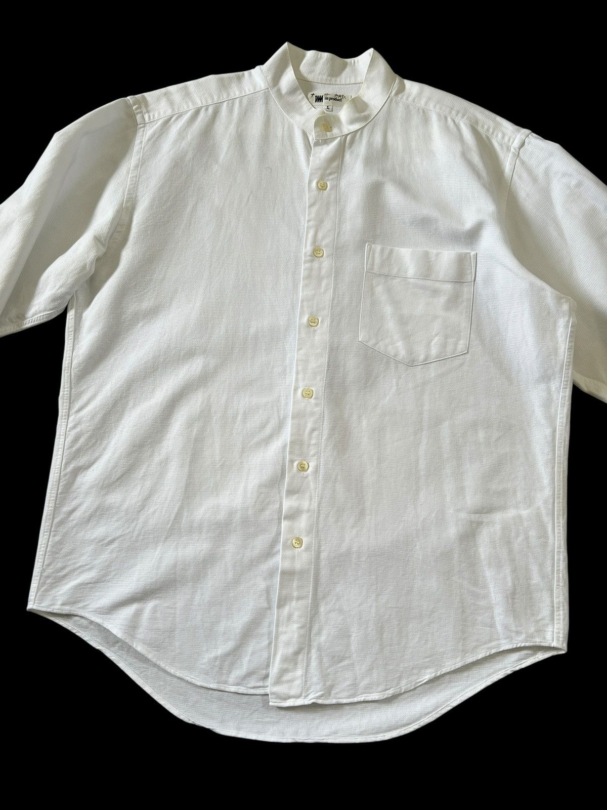 Issey Miyake 1980s Issey Miyake Mandarin Collar Textured Button Up Shirt Size US XL / EU 56 / 4 - 6 Thumbnail