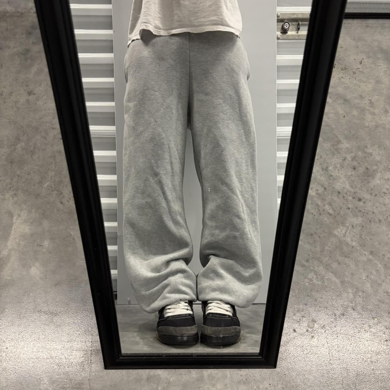 Japanese Brand × Vintage Crazy Vintage Y2K/2000s Light Grey Essential Heavyweight Sweatpants! Size US 30 / EU 46 - 1 Thumbnail