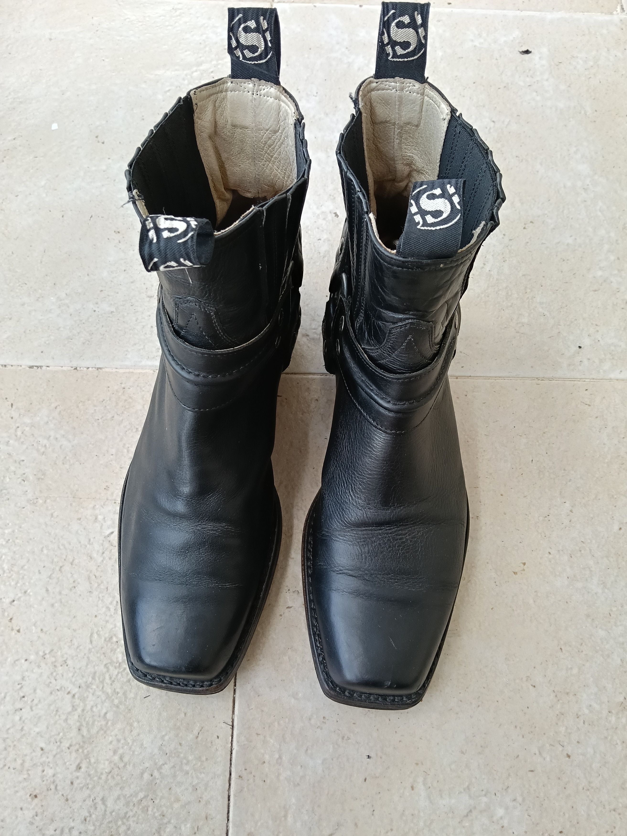 Sendra Sendra black leather harness boots, Size US 10.5 / EU 43-44 - 2 Thumbnail