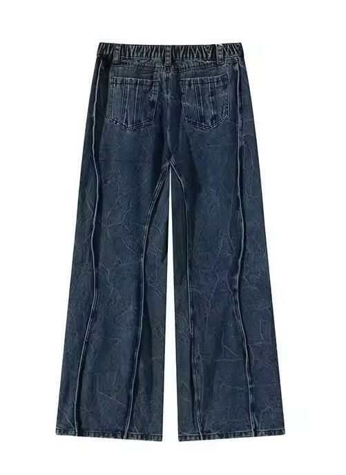Japanese Brand Washed Blue Stacked Bagy Jeans Size US 34 / EU 50 - 6 Thumbnail
