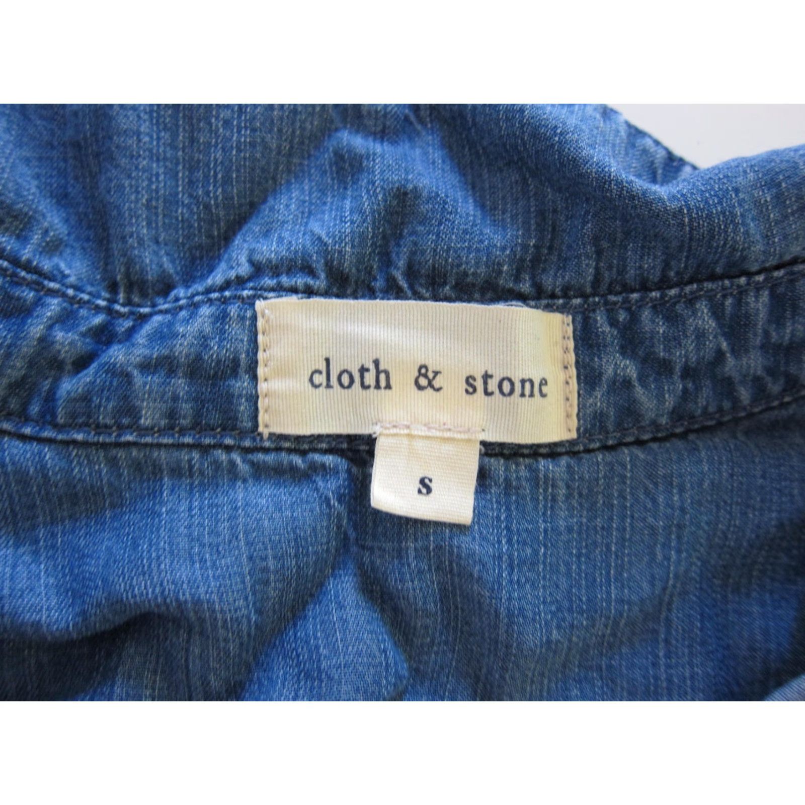 Denime Cloth & Stone 100% Tencel Blue Denim Long Sleeve Blouse Women's Size Small Size S / US 4 / IT 40 - 3 Thumbnail