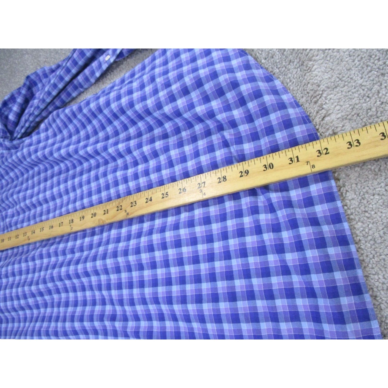David Donahue David Donahue Shirt Mens Large Button Up Purple Cotton Check Slub Button-Up Casual Decade 90s Mens Size US L / EU 52-54 / 3 - 4 Thumbnail