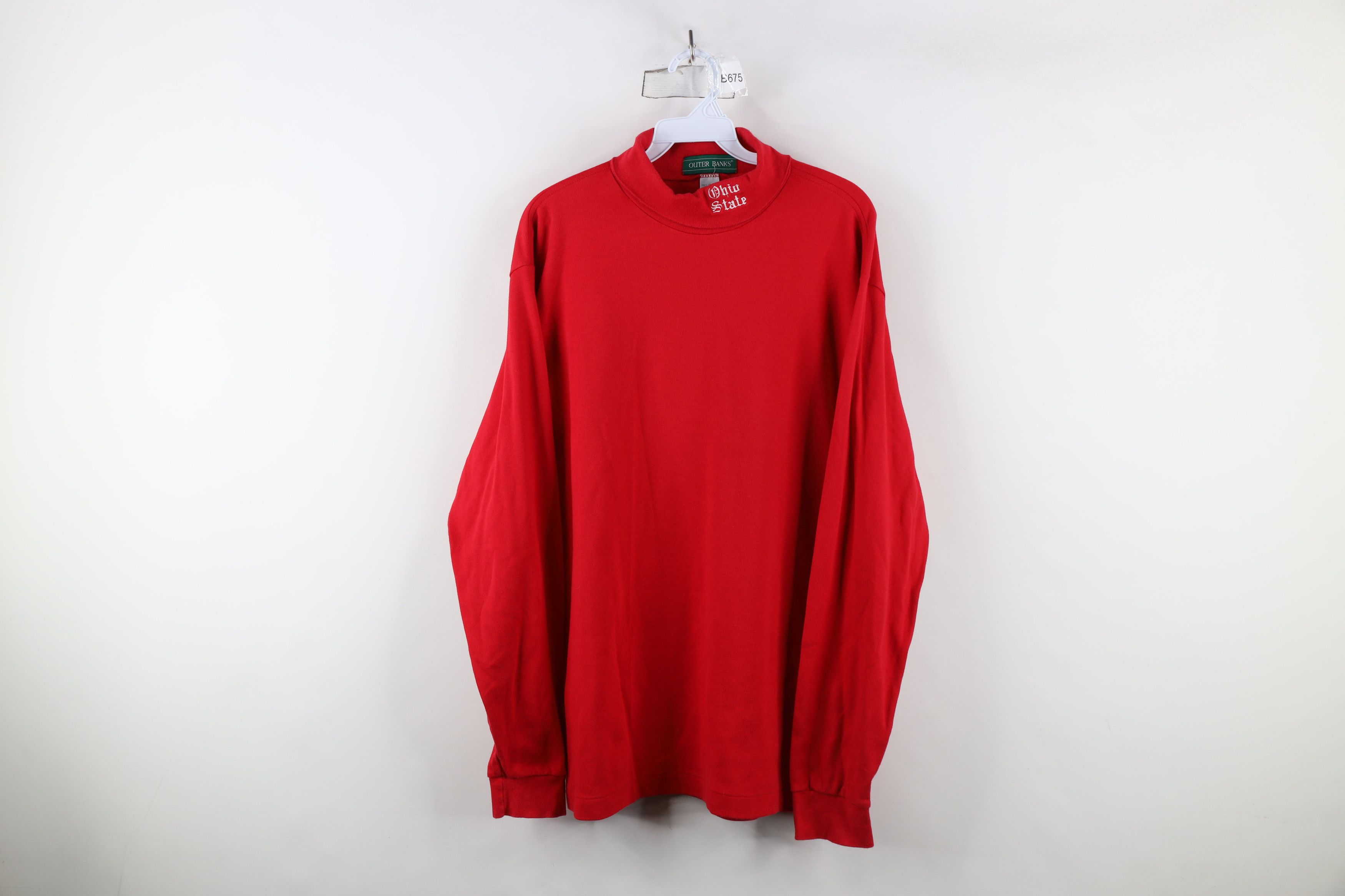 Vintage Vintage 90s Ohio State University Turtleneck T-Shirt Red USA Size US XL / EU 56 / 4 - 1 Thumbnail