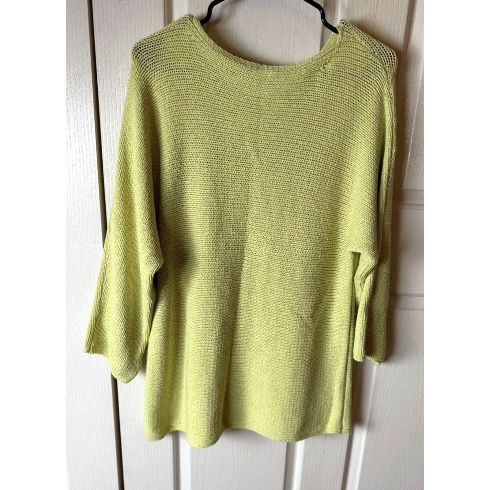 Eileen Fisher Eileen Fisher Womens XS Chartreuse Knit Box Top Cozy Organic Cotton Sweater Size XS / US 0-2 / IT 36-38 - 3 Thumbnail